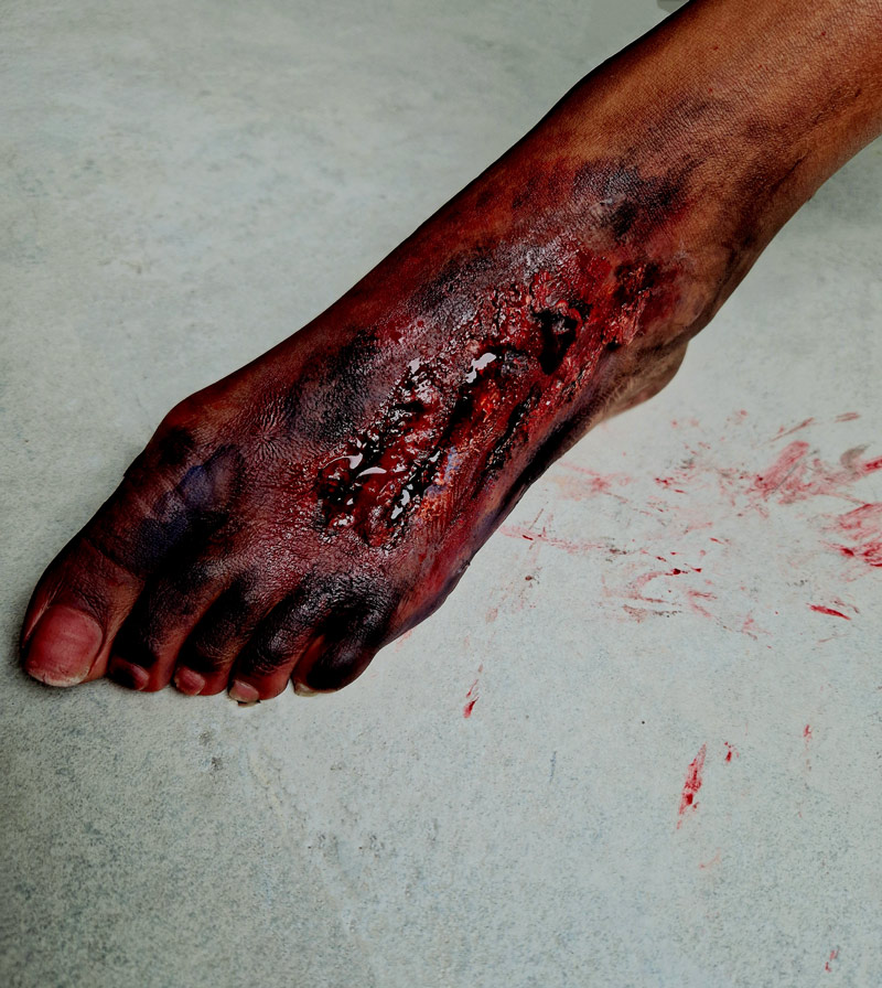 Special Effect Make-up kann an jeder Körperstelle angewendet werden.