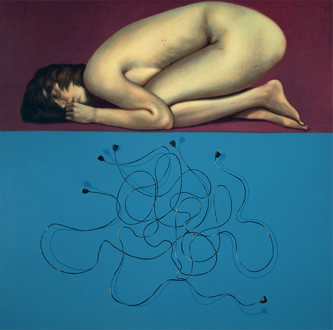  TRACCE DEI LEGAMI ELETTRIZZANTI   2004 olio su tela cm 190x190