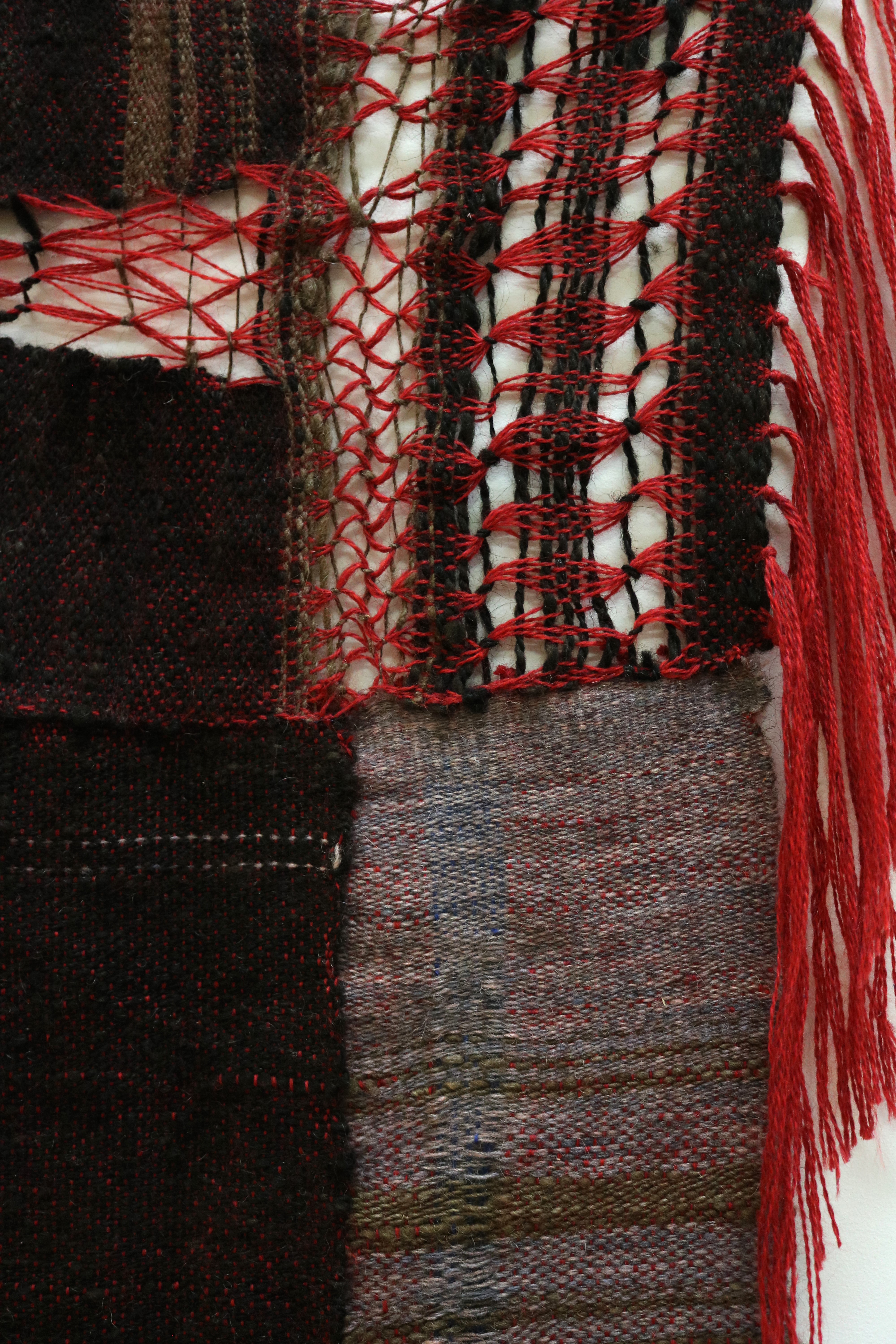 blood and dirt, wool and cotton, 2024 (detail)