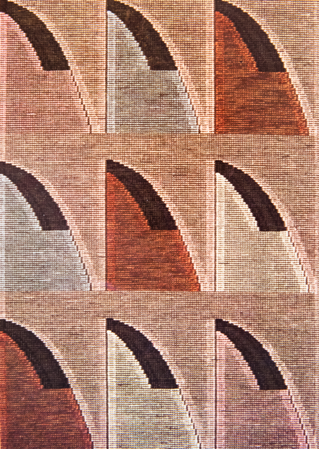 Handwoven wool rug. Serial production. 1990's