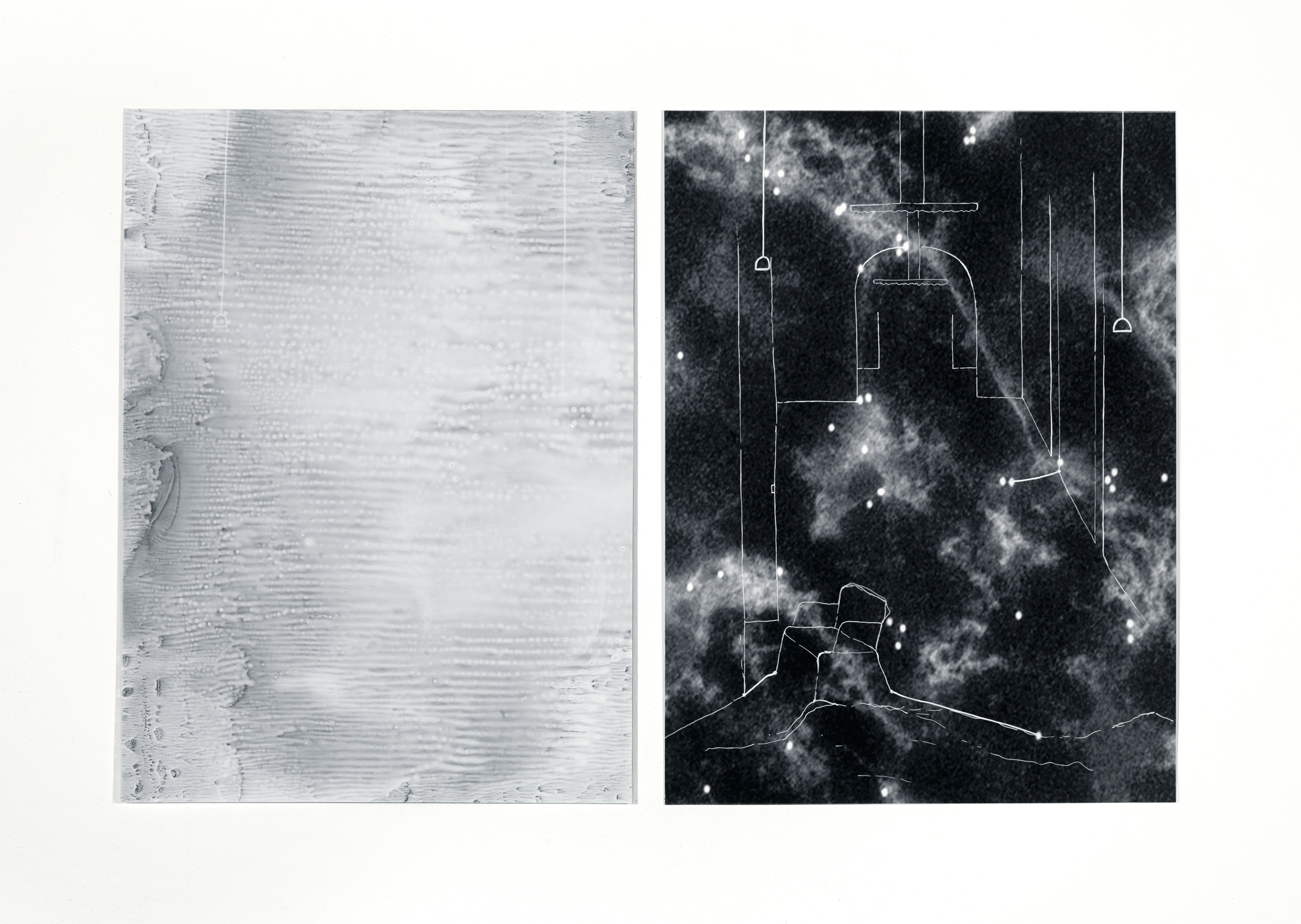 Portrait of Suzanne U. 6, 2011 Gouache pen on paper/inkjet print, acrylic paint on polyester 65 x 98 cm