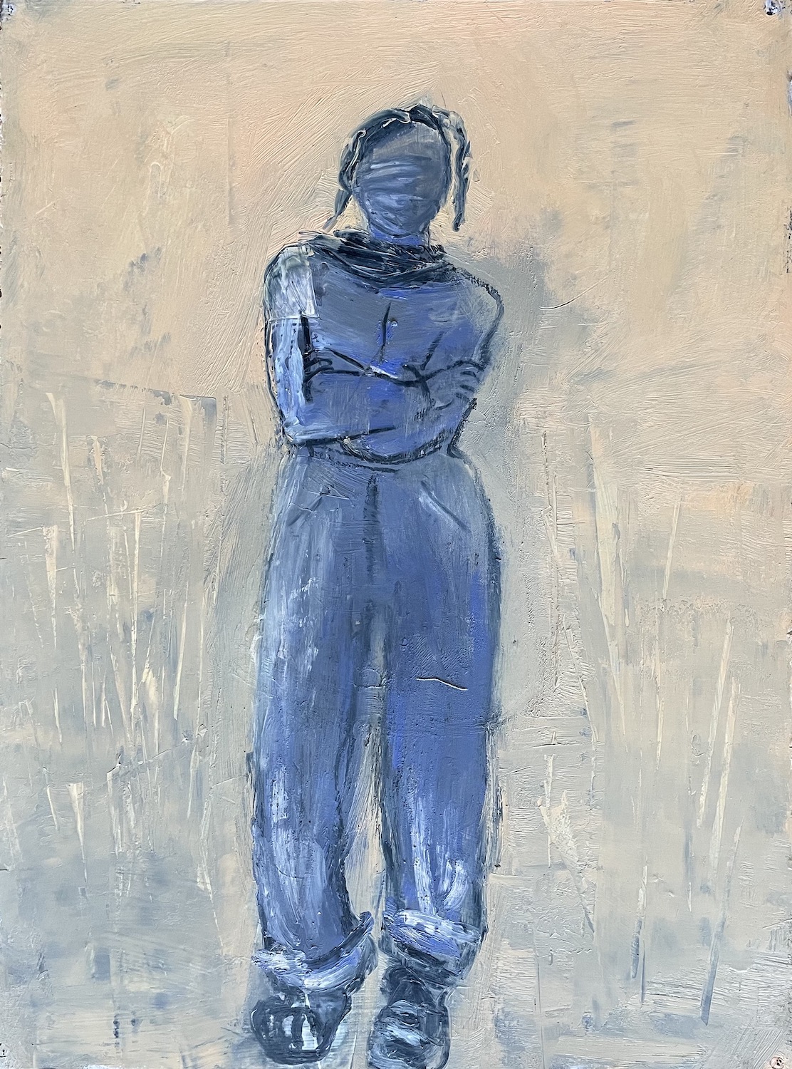 Attitude, 2022, Oil on paper, 30 x 22 in.