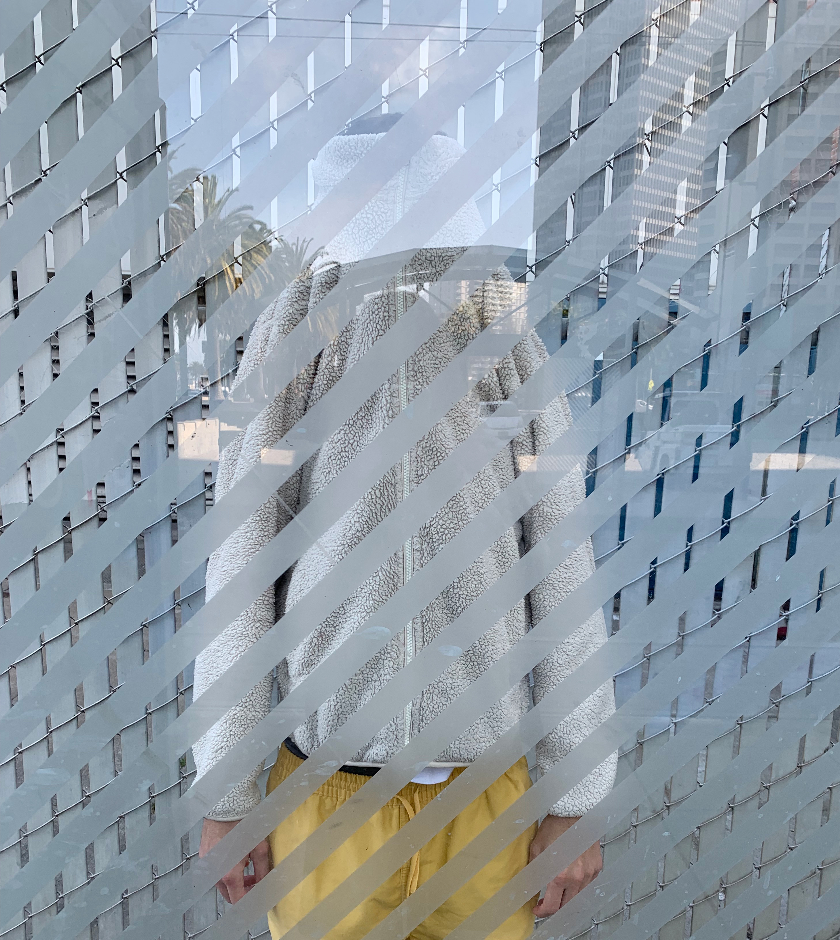 Portrait at a bus stop, 2022 (Embarcadero, San Francisco)