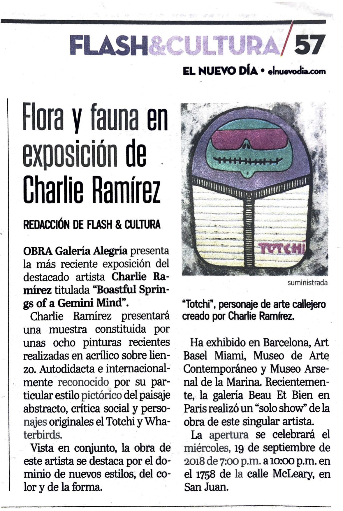 El Nuevo Día: Charlie Ramirez