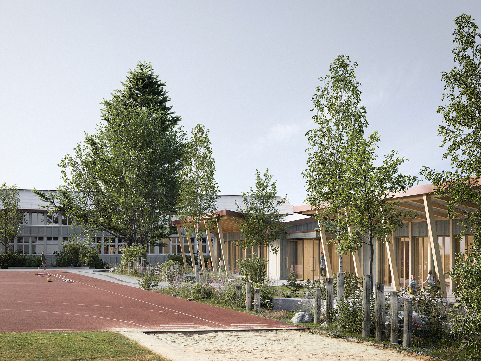 Erweiterung Primarschule und Neubau Kindergarten, Niederbüren / wettbewerb / amjgs architektur