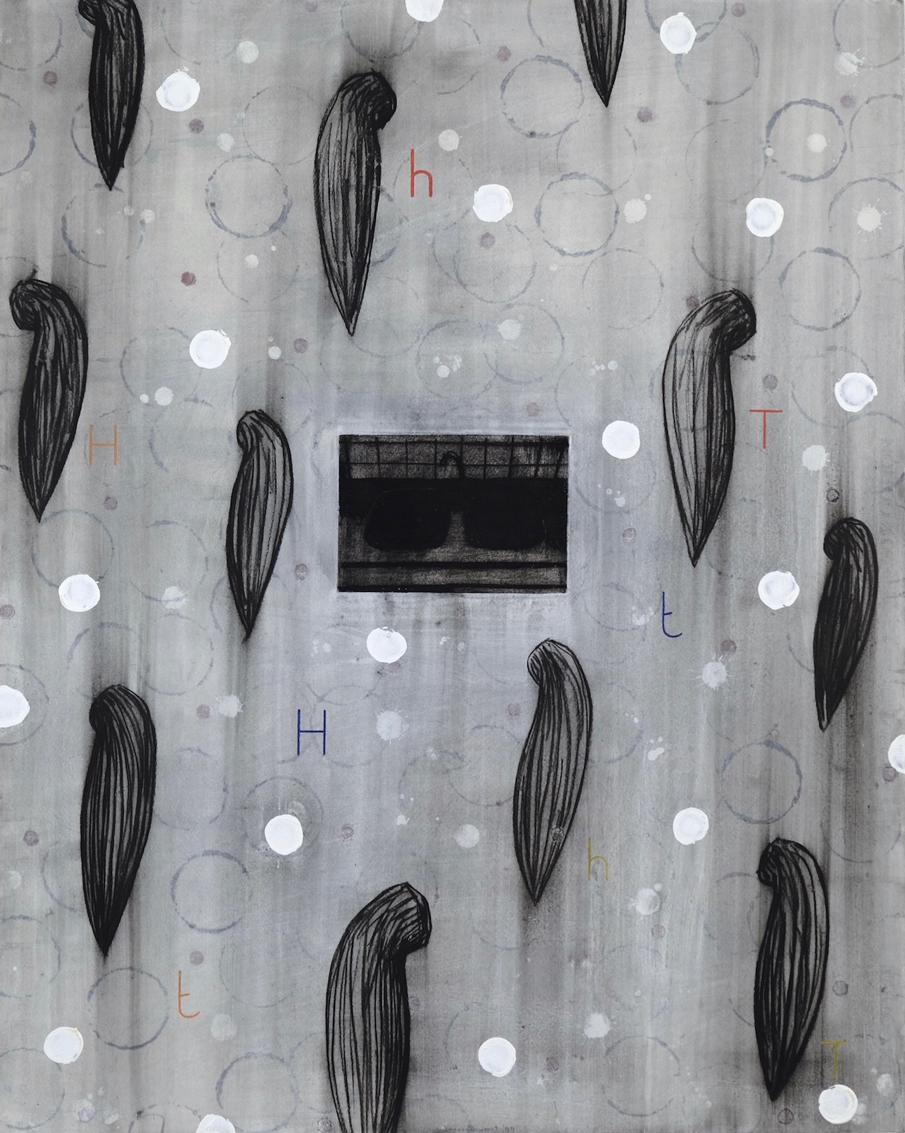 Untitled 1999, mixed media on paper, 88 x 70 cm