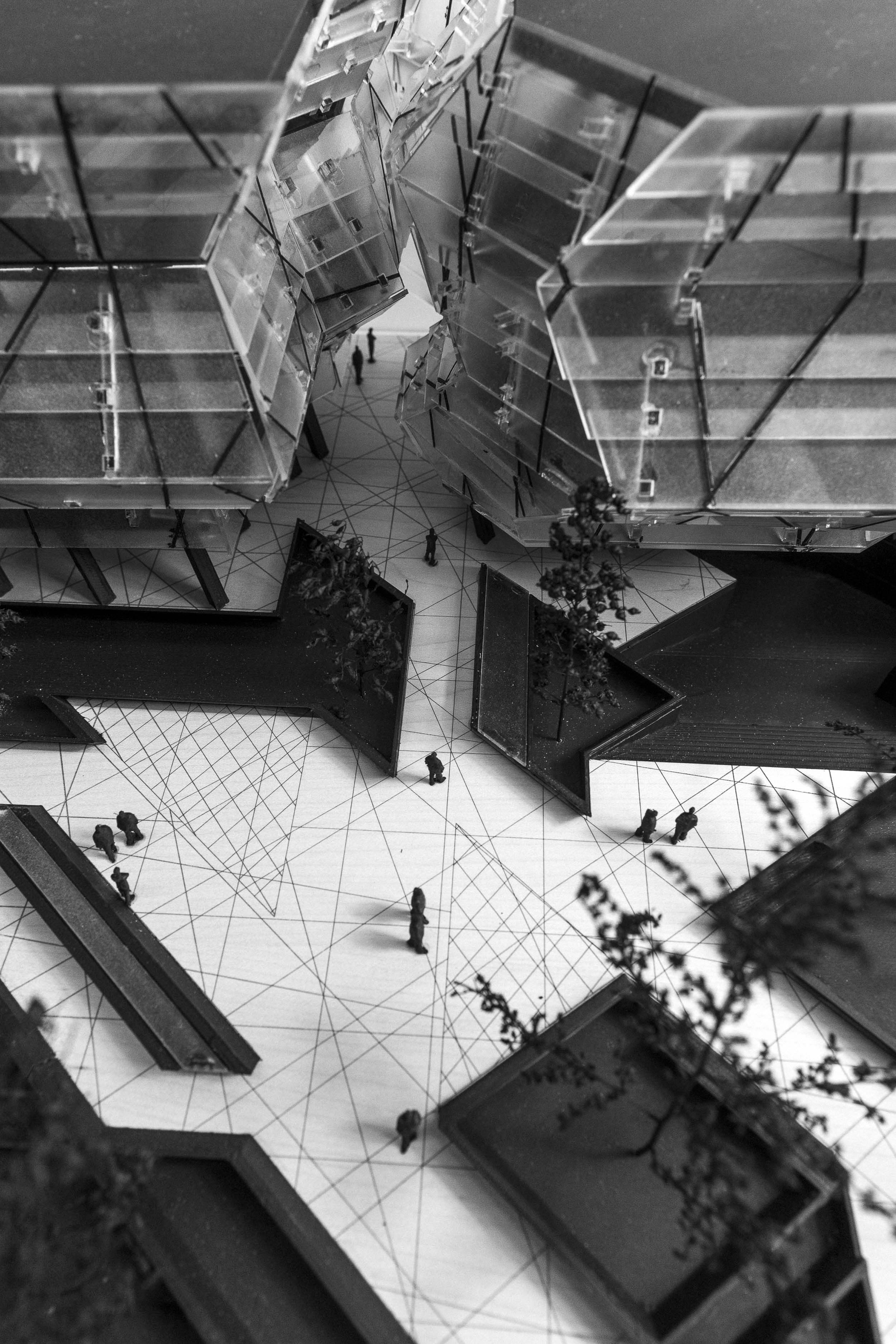 Model - Rear Courtyard Detail from Above