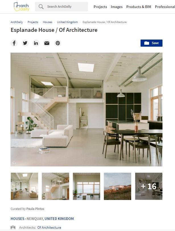 Feb, 2023 | Esplanade House featured in ArchDaily.
