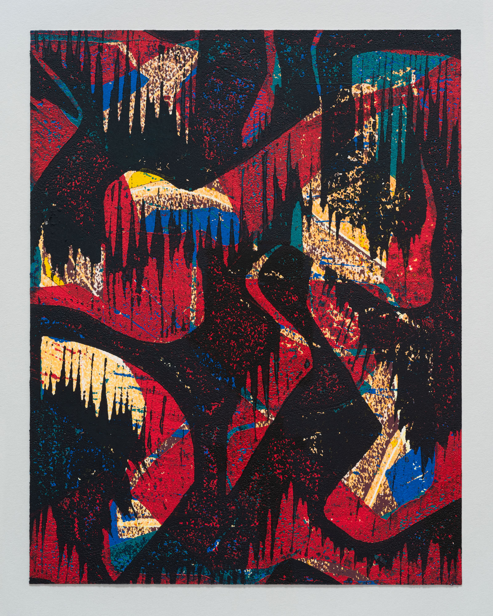 Untitled, 2024, hand-printed woodcut on paper, 11 × 8.5".