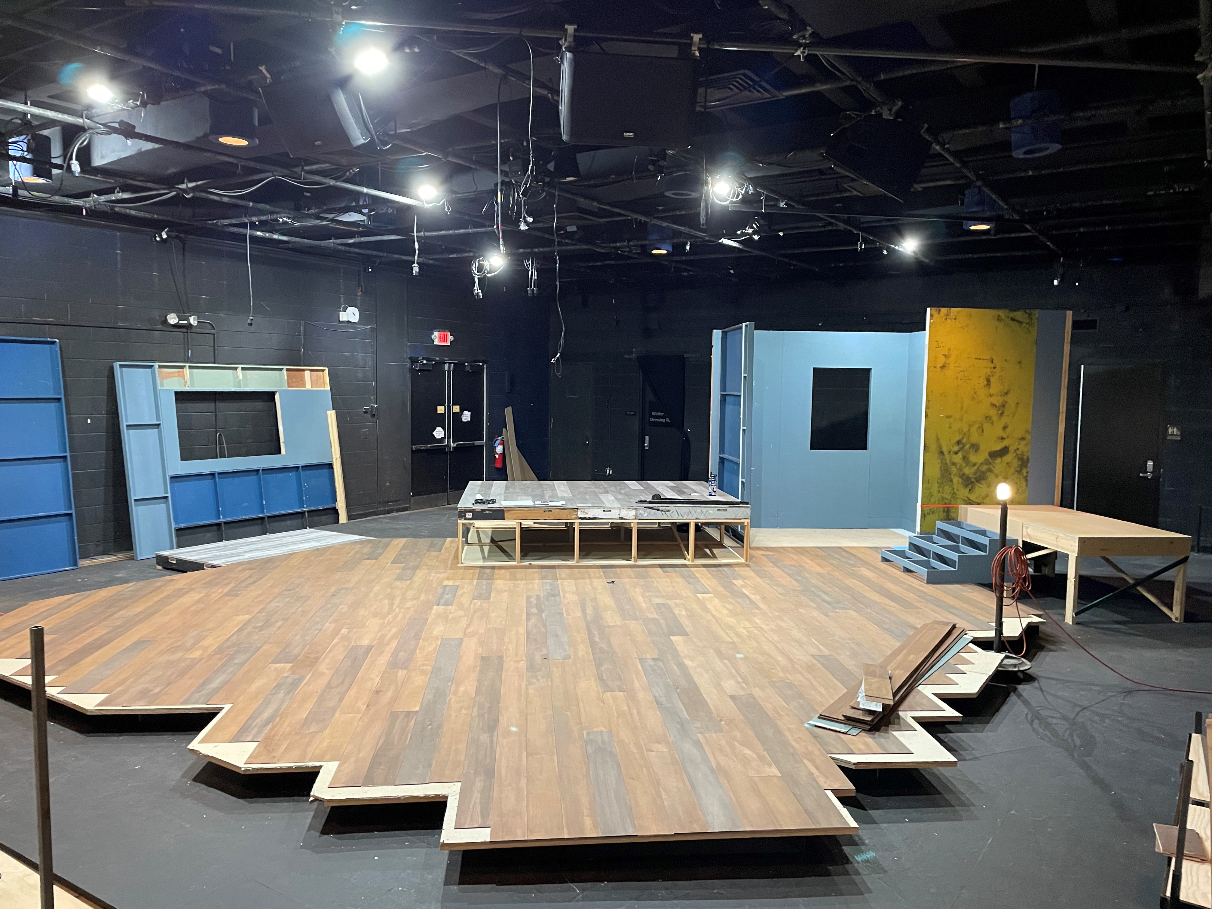 Process photo of set construction