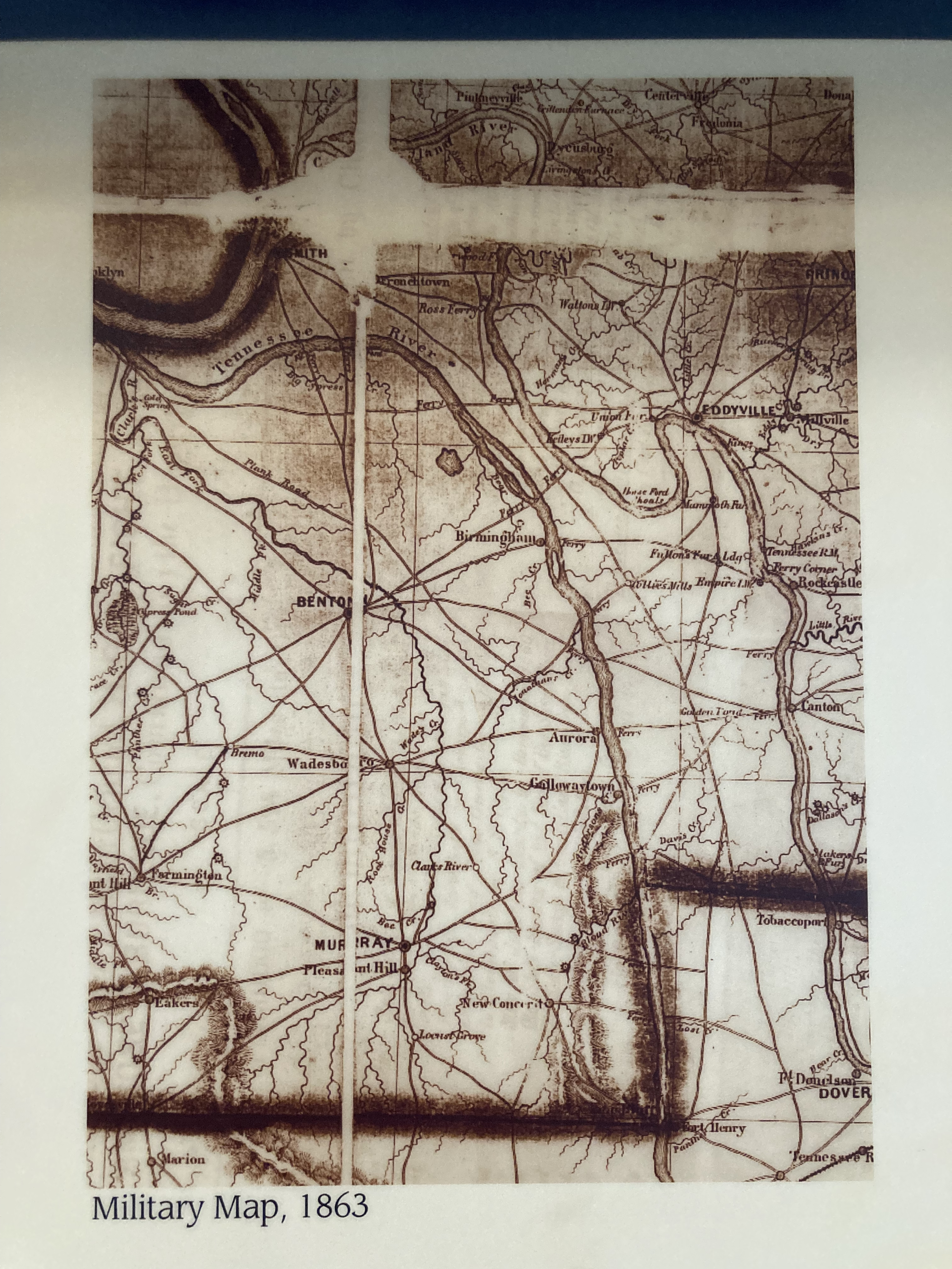 1863 Military Map of Between the Rivers from visitor center