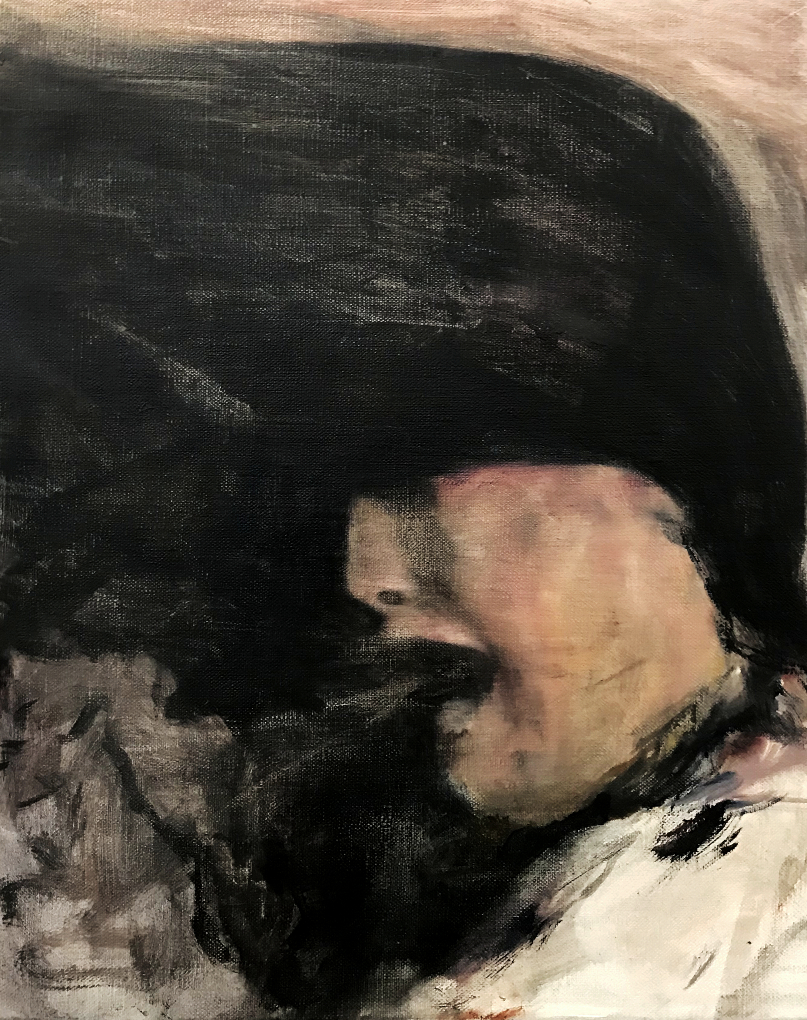 Les cris aveugles n°1, 2021, huile sur toile, 40x30cm