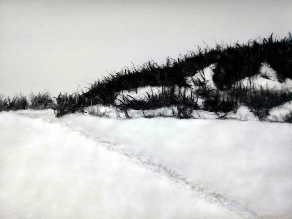 Gauze Works 50 x 70 cm Paper, Ash, Gauze