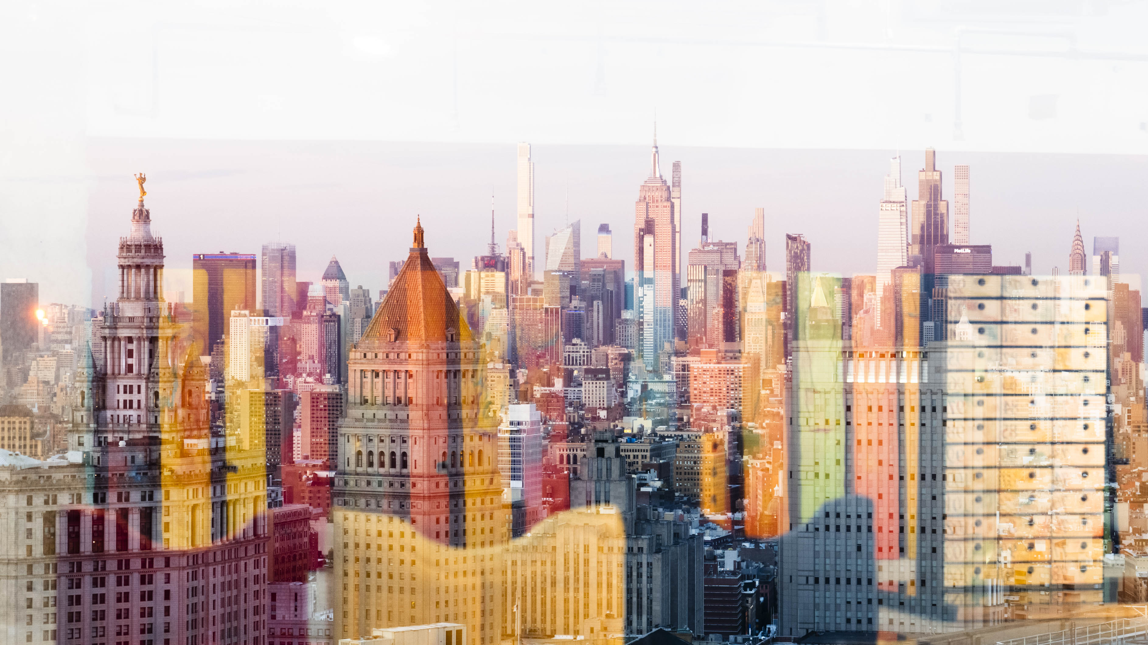 Double Exposure photograph of the Return To Office Exhibition by Sweeterfat