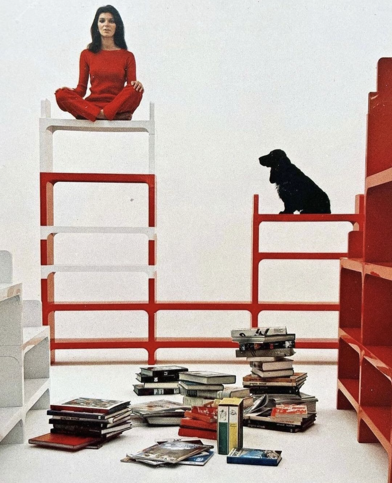 SWEETERFAT KARTELL MODULAR SHELVING SYSTEM OLAF VON BOHR, 1970S SPACE AGE KARTELL PLASTIC SHELF MODULAR RARE