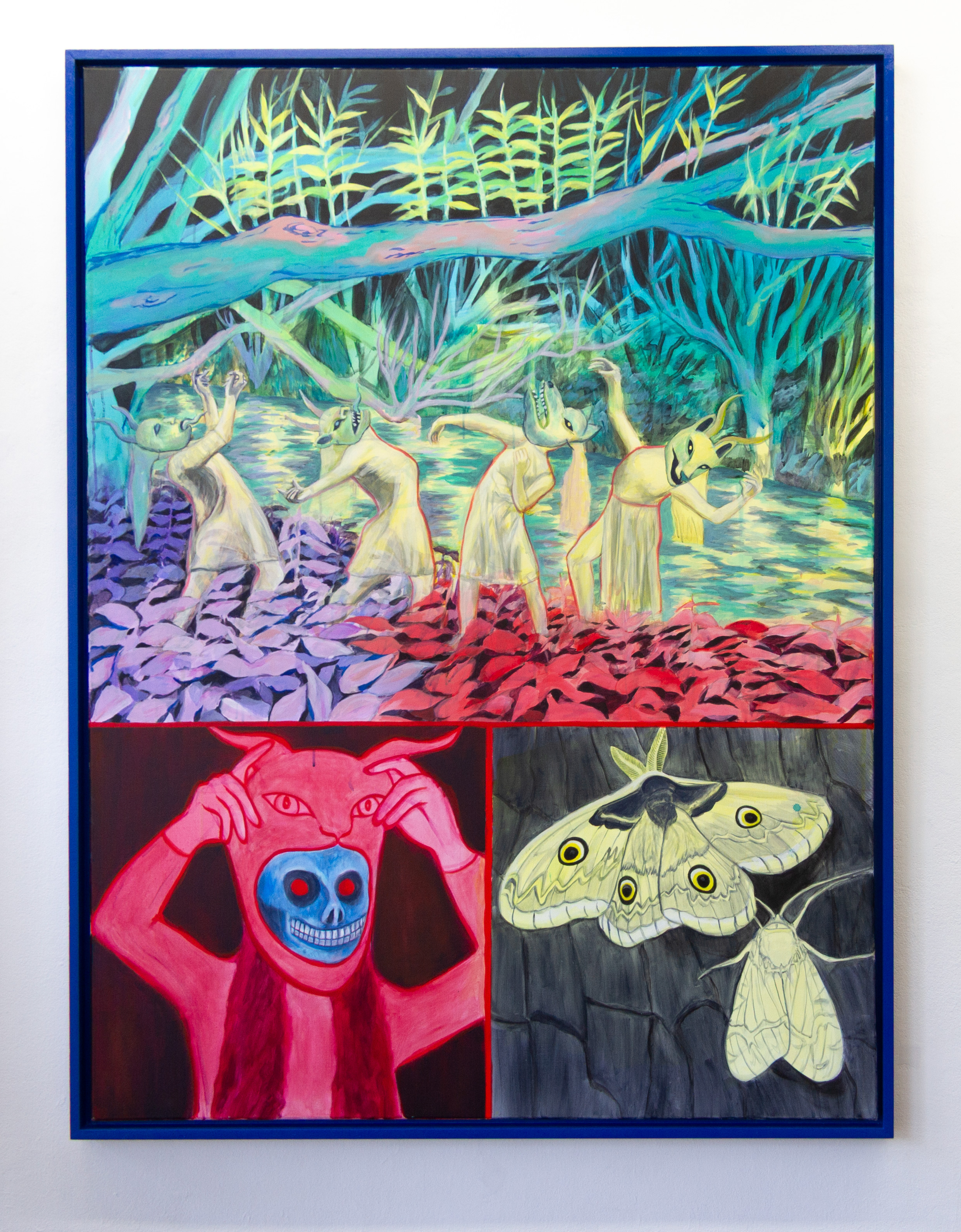 Saturnia pyri, 160 x 120 cm. Huile et acrylique sur toile. 2025