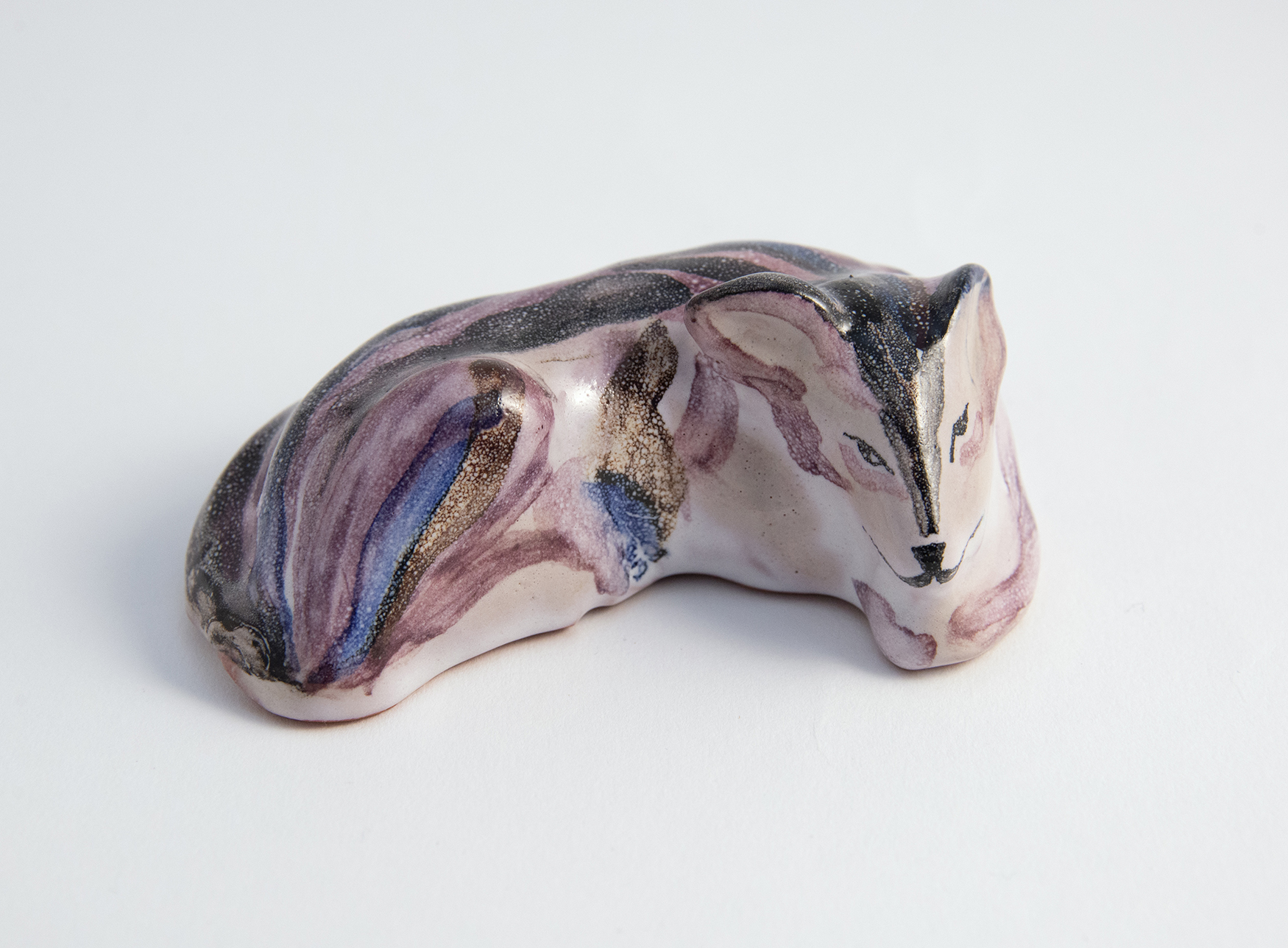 Resting Fox for FM Blue, black purple. Width 10 cms. £220