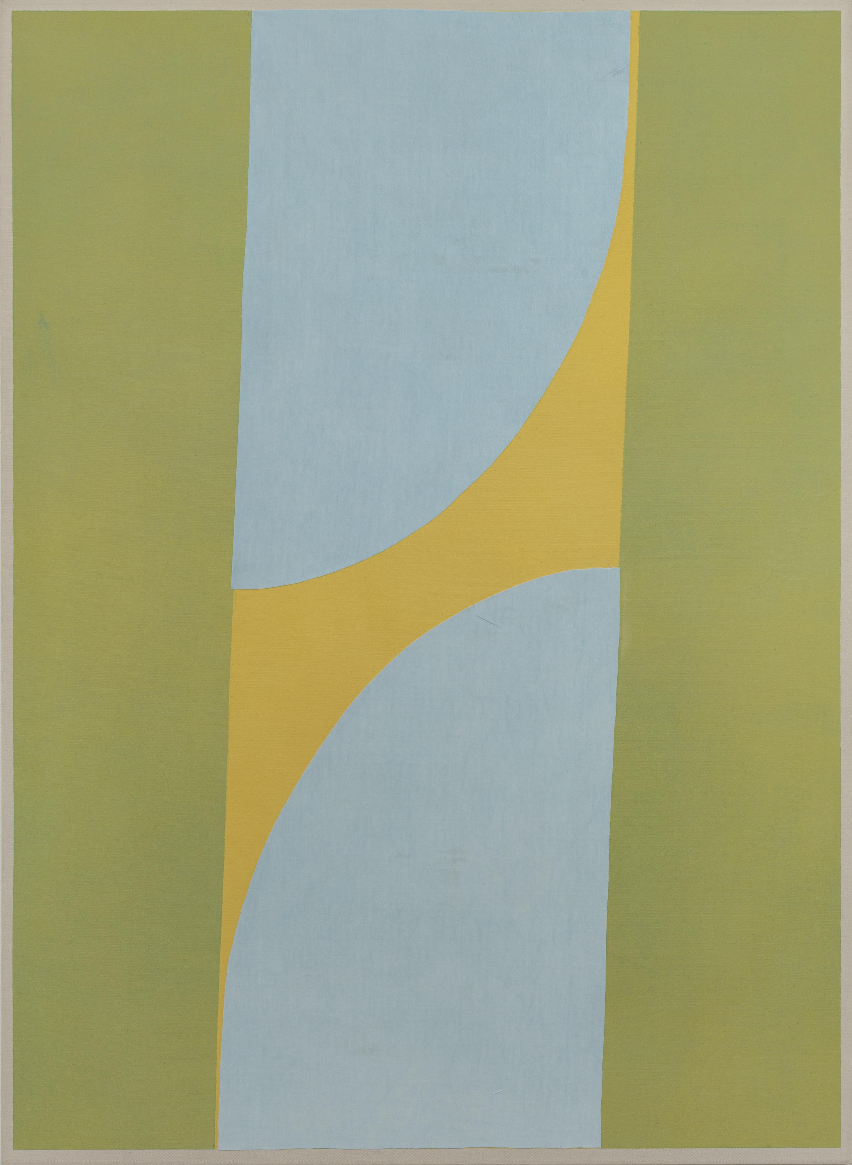 SiR#9, 2023, colored silk, acrylic on canvas, 150 x 110 cm 