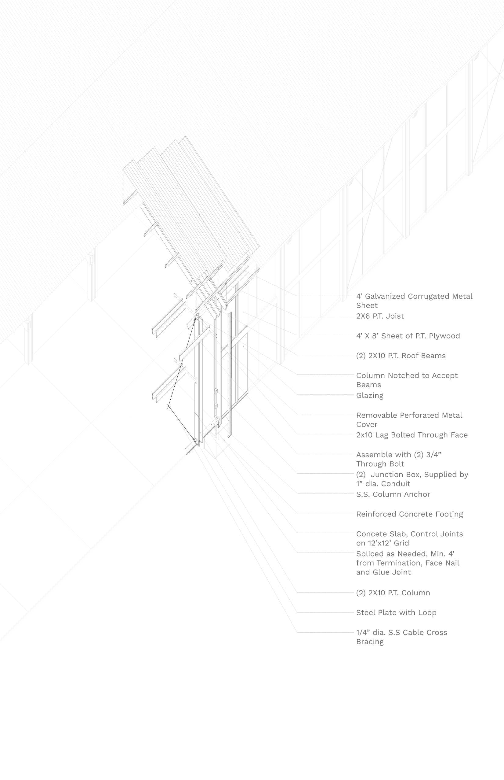 Detail informed by informal construction techniques.