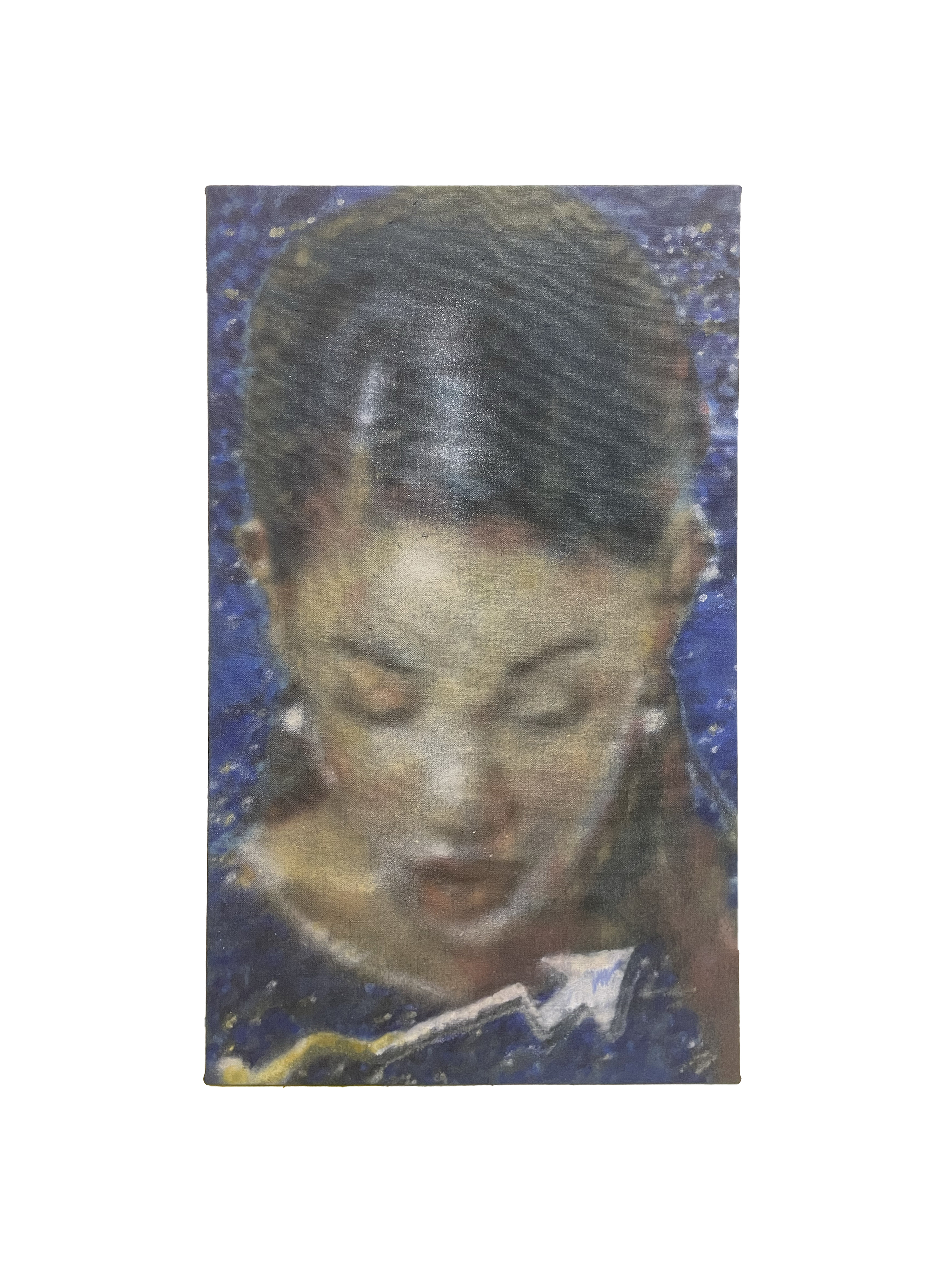 The Lady and the Graph, 2025, Acrylic on Linen, 80 x 47 cm