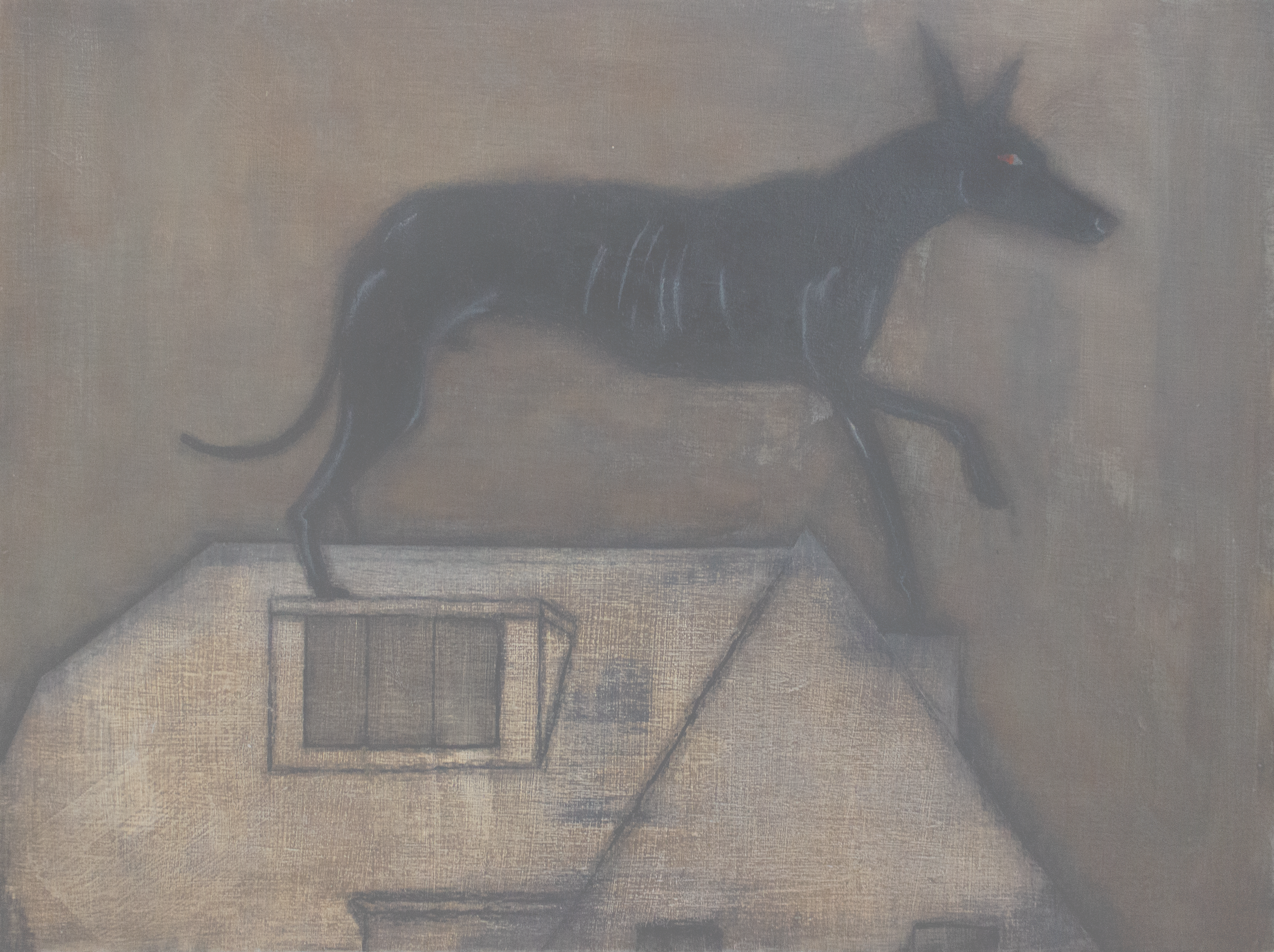 Black dog // Acrylic on Board // 40x30cm // 2020