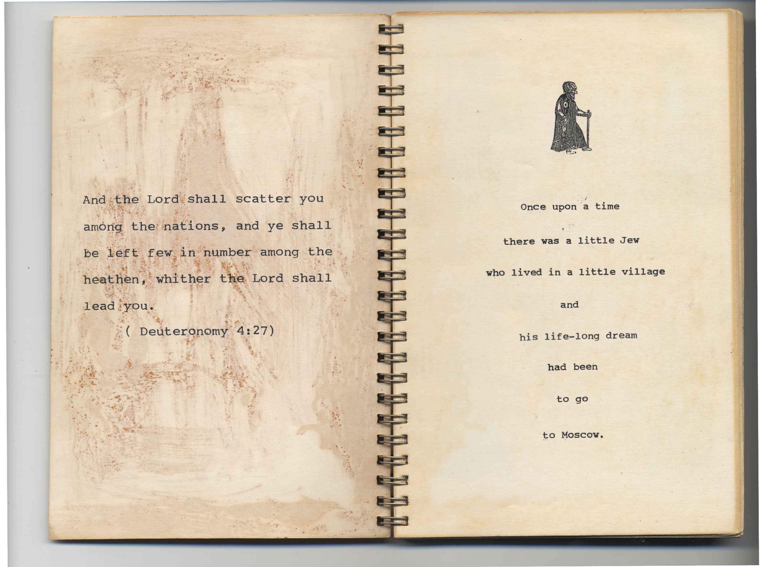 The Wandering Jew, 1987, artist book, 18" x 12" , press play for the audio recording above 