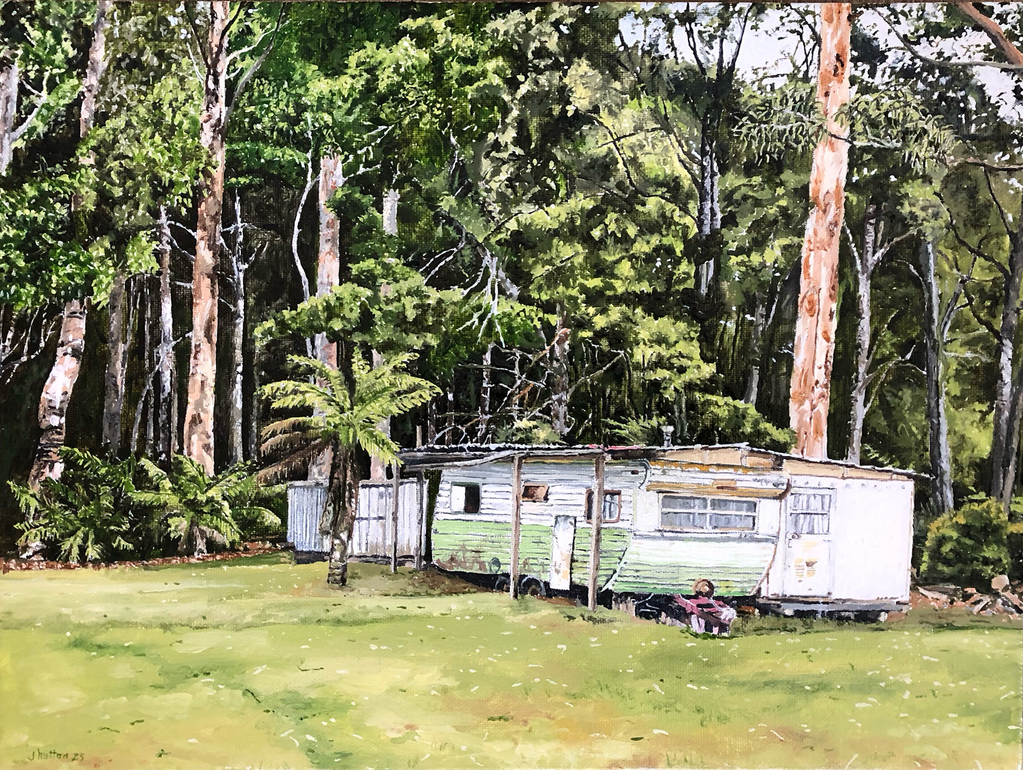 Near Cockle Creek, Tasmania, Oil on Canvas, 30 x 40 cm.