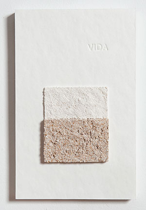 vida   I   casca de ovo triturado e aglutinante sobre papel cartão   I   20 x 30 cm