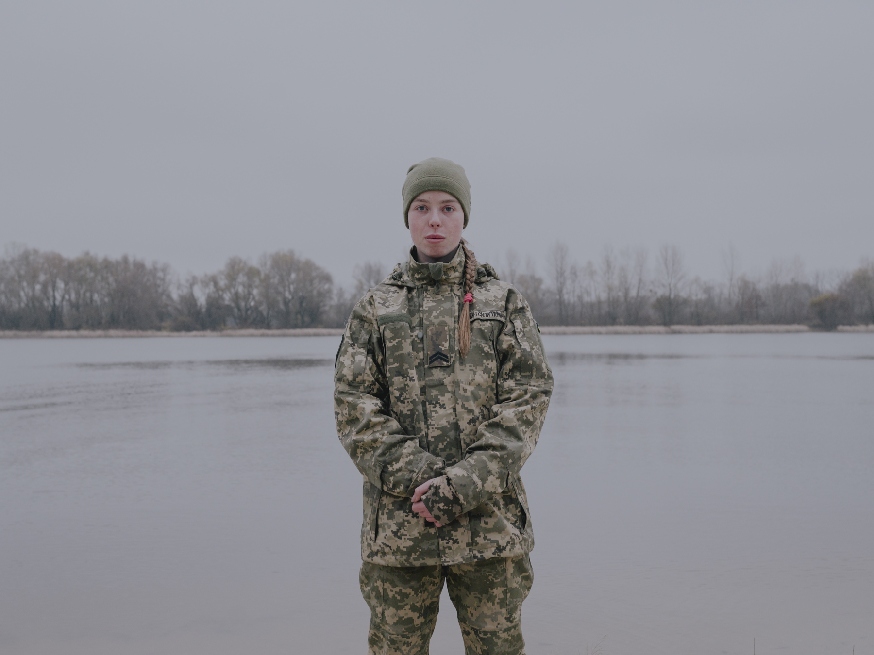 Vladyslava, a young female soldier at the end of her military training, is soon to leave for the front to fight. Kyiv Oblast, 10.11.2022.