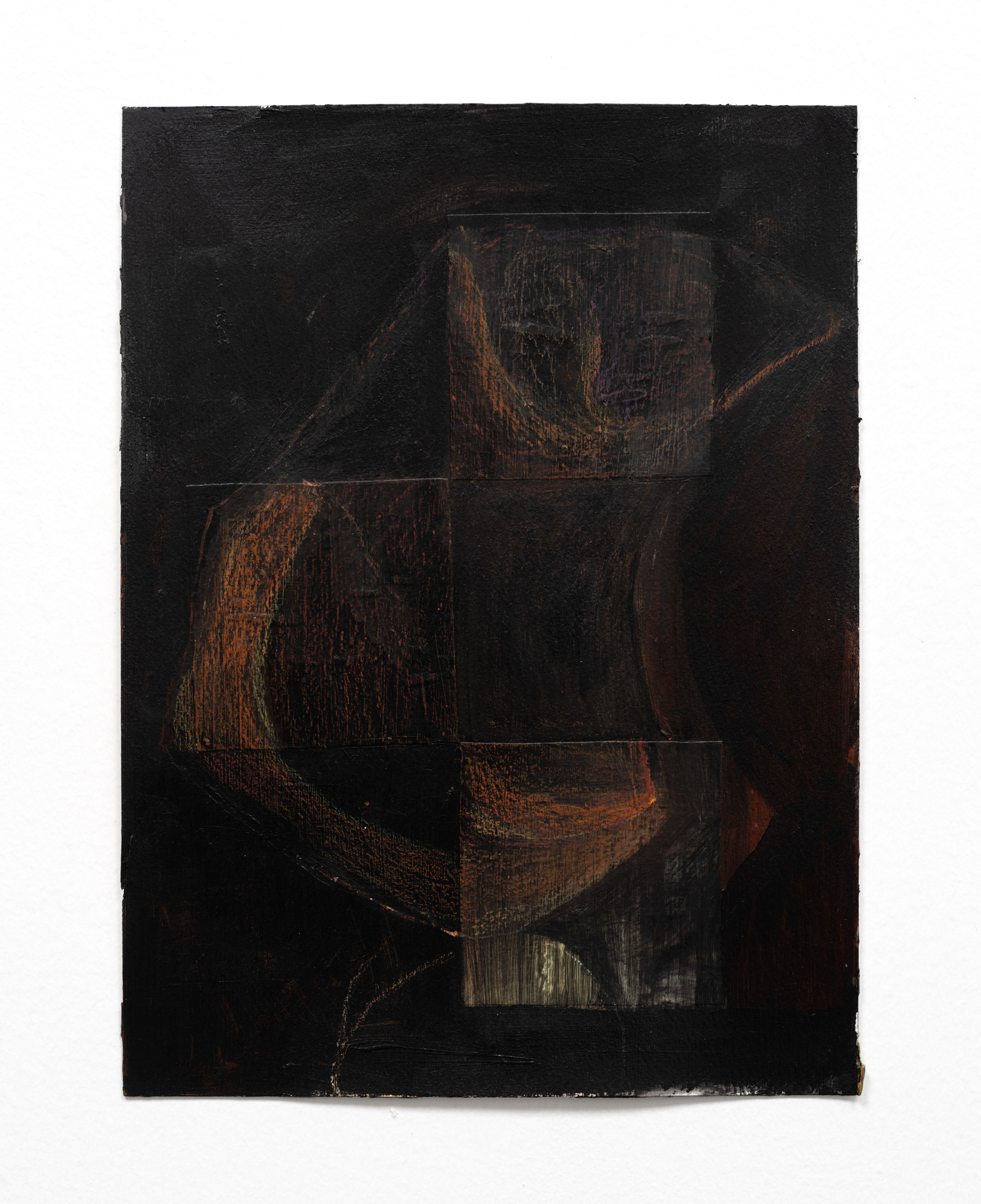 Untitled (Twist), 2022, 12 x 9 in, Acrylic, printed photograph, and oil pastel on paper