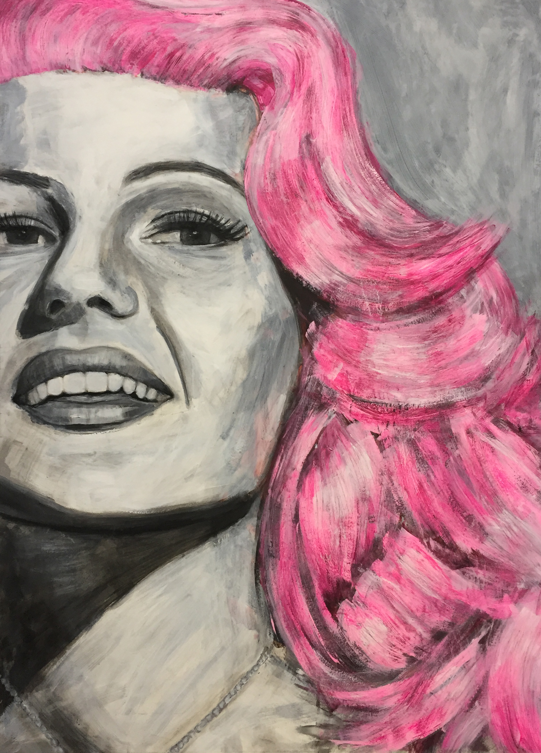 "COVER GIRL"103 x 79 cmAcrylic, Conté crayon, pastel, charcoal£950 £475 (FRAMED) ︎