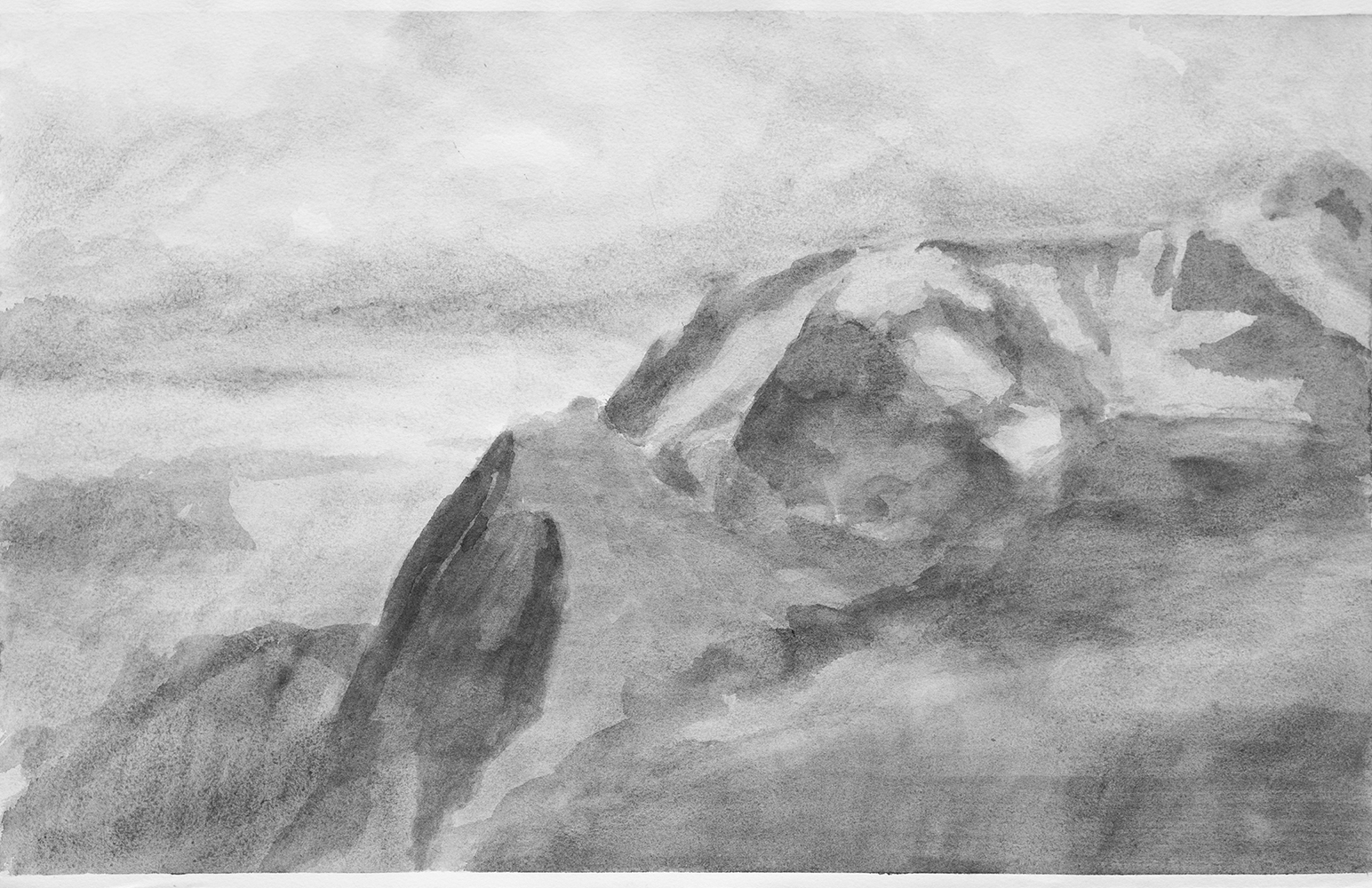 Massif, brumes (II)gouache on paper32,5 x 50 cm, 2017