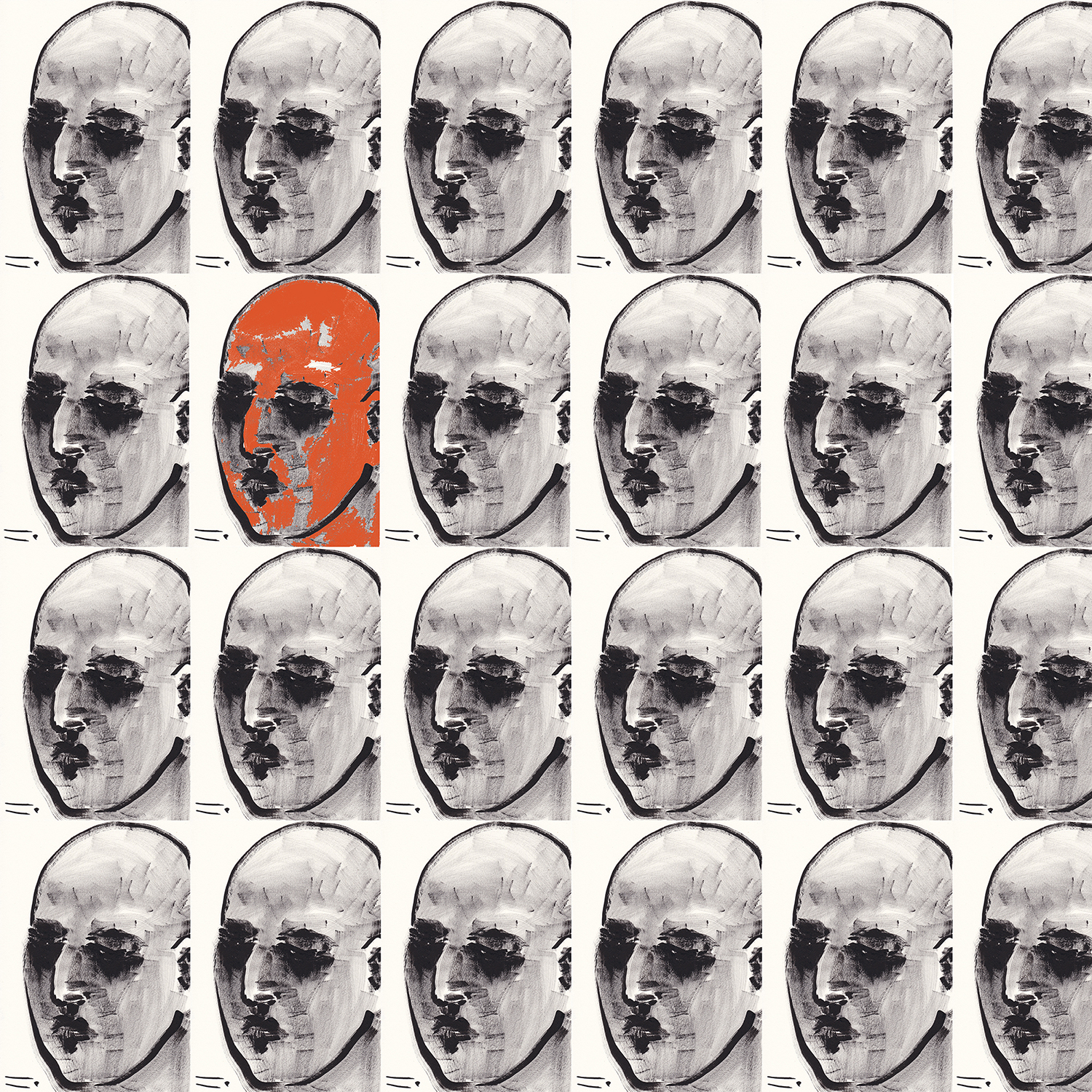 One orange man, 2018, digital print on paper, 120*120(cm)
