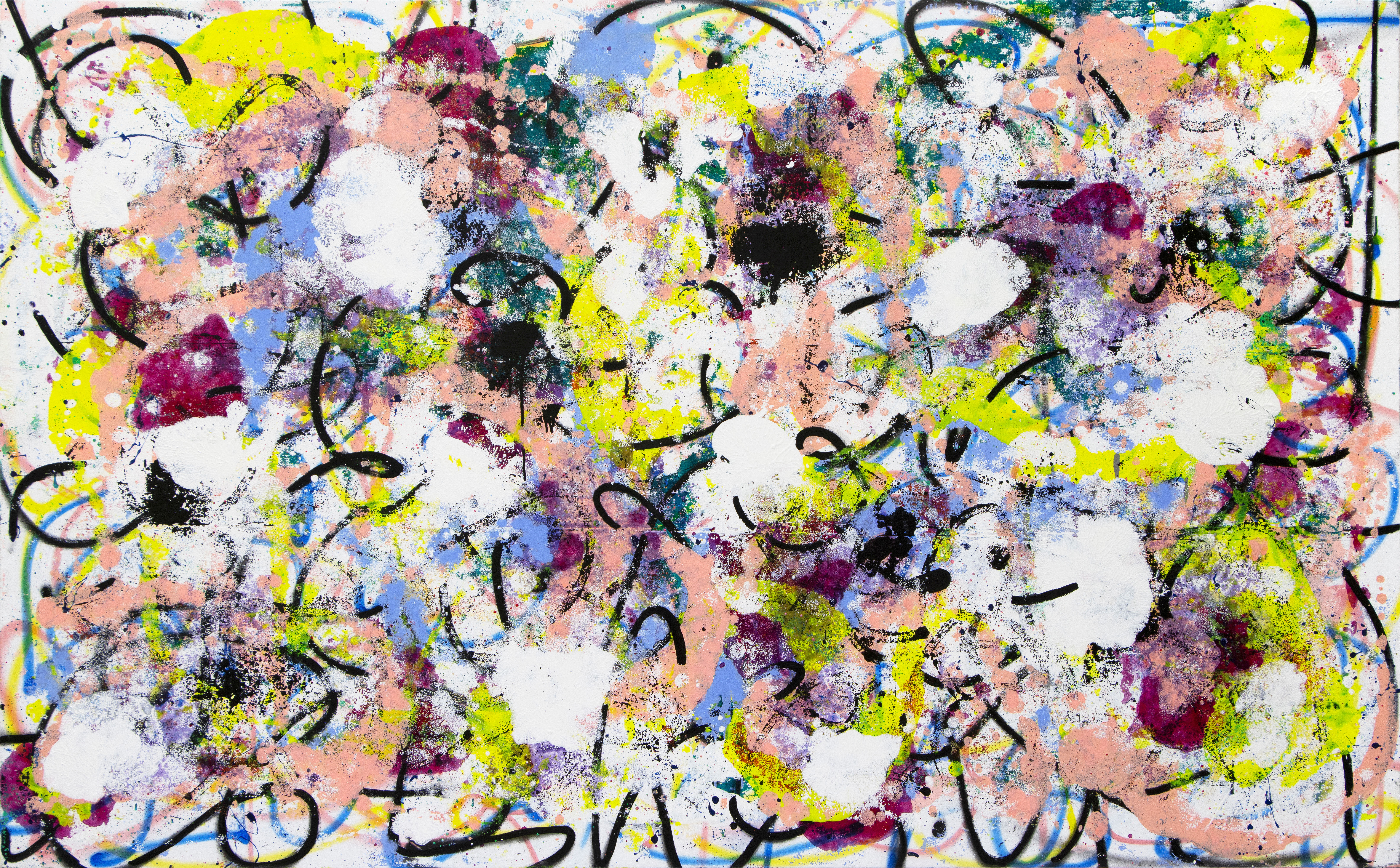 Galaxia #18, 2025. Oil and acrylic spray paint on canvas. 130x210 cm