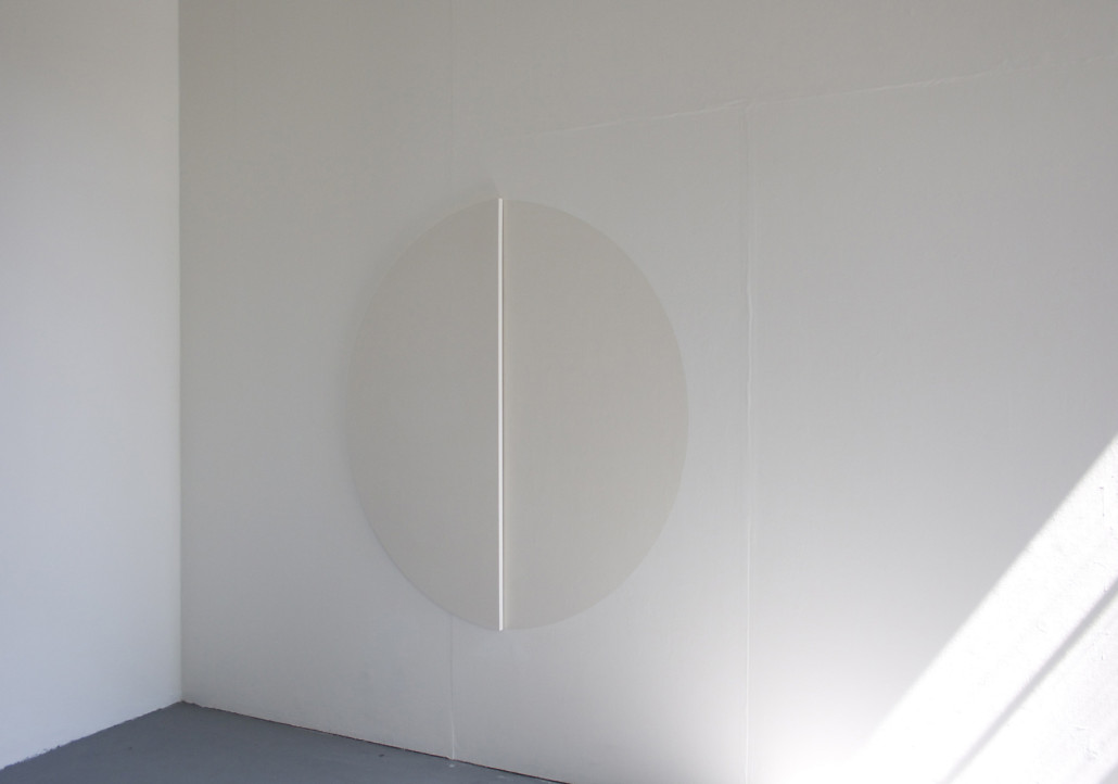 Round Chalk, chalk gesso on ply panel and wall,165cm diameter, 2013