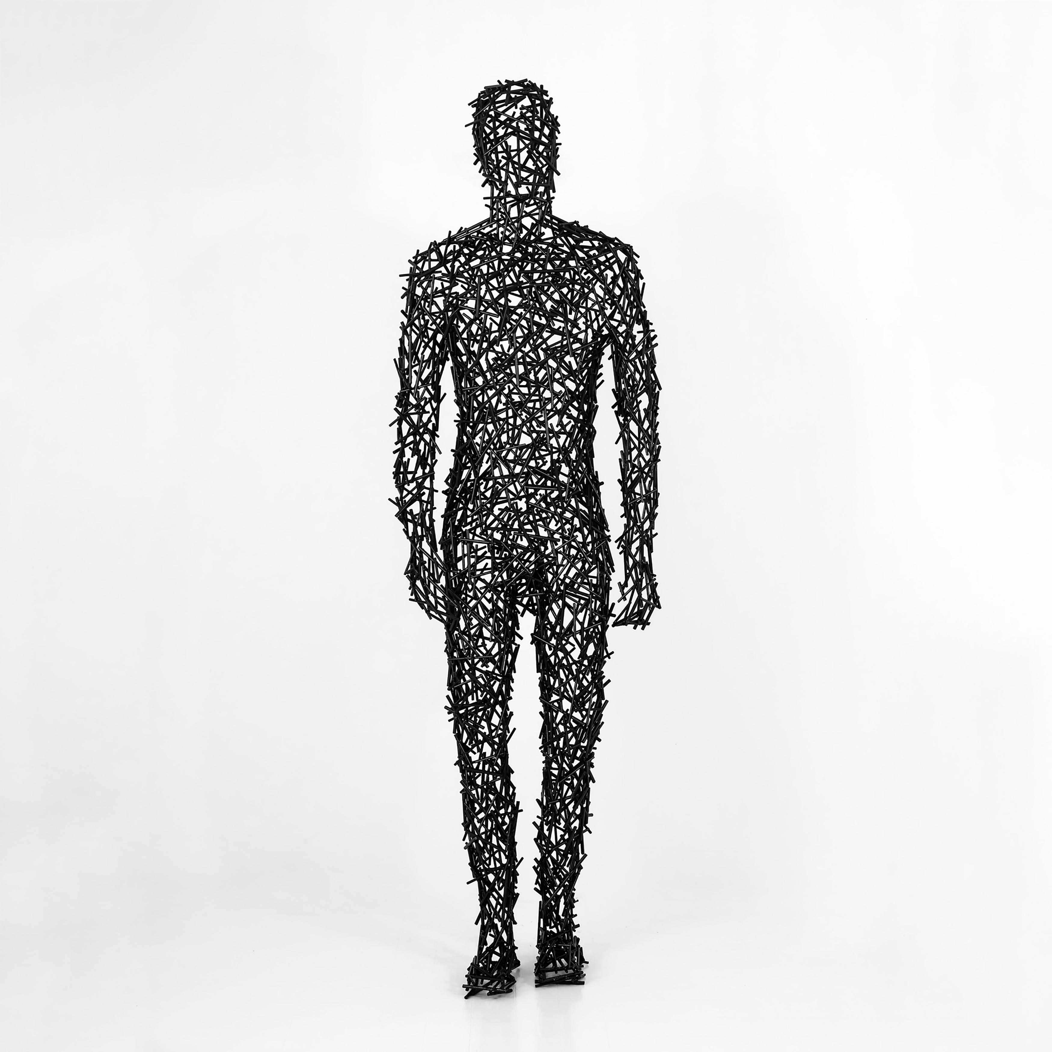 Constructed Figure II, 2020, Mild steel, 2K automotive paint, 224 × 68 × 37 cm