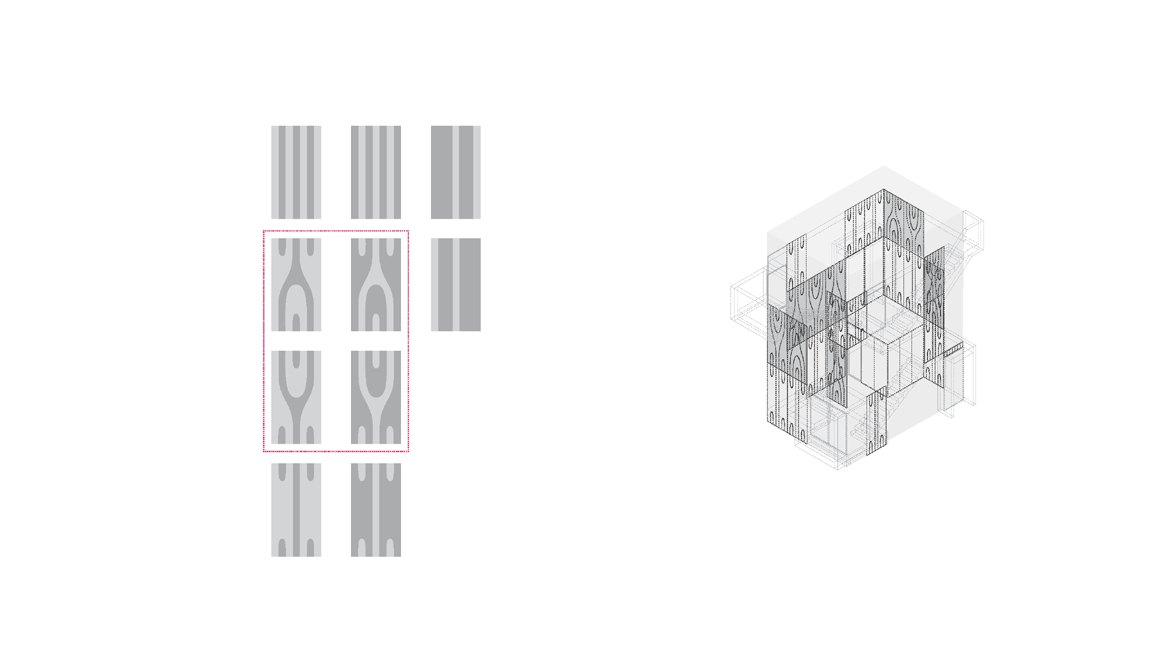 Continuous pattern to connect to the most transparent and opaque panel