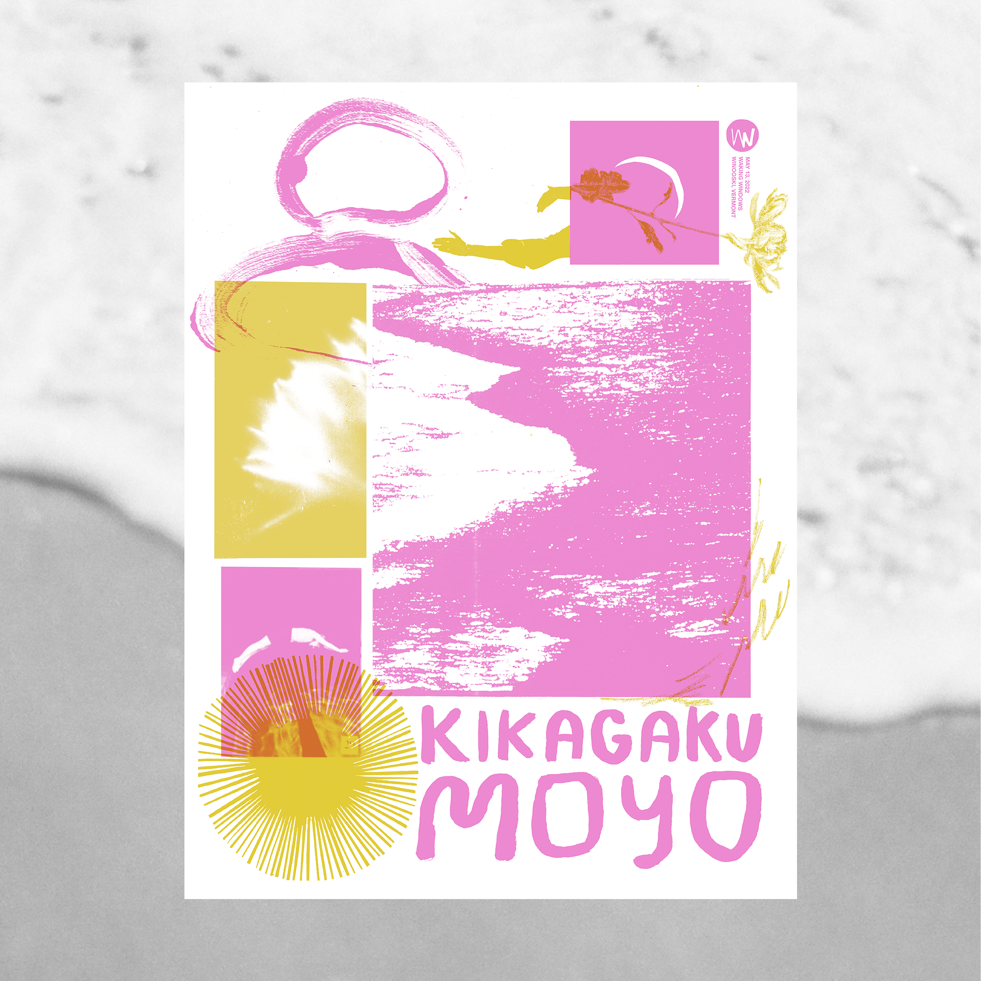 Silkscreen poster design for festival headlining band, Kikagaku Moyo.