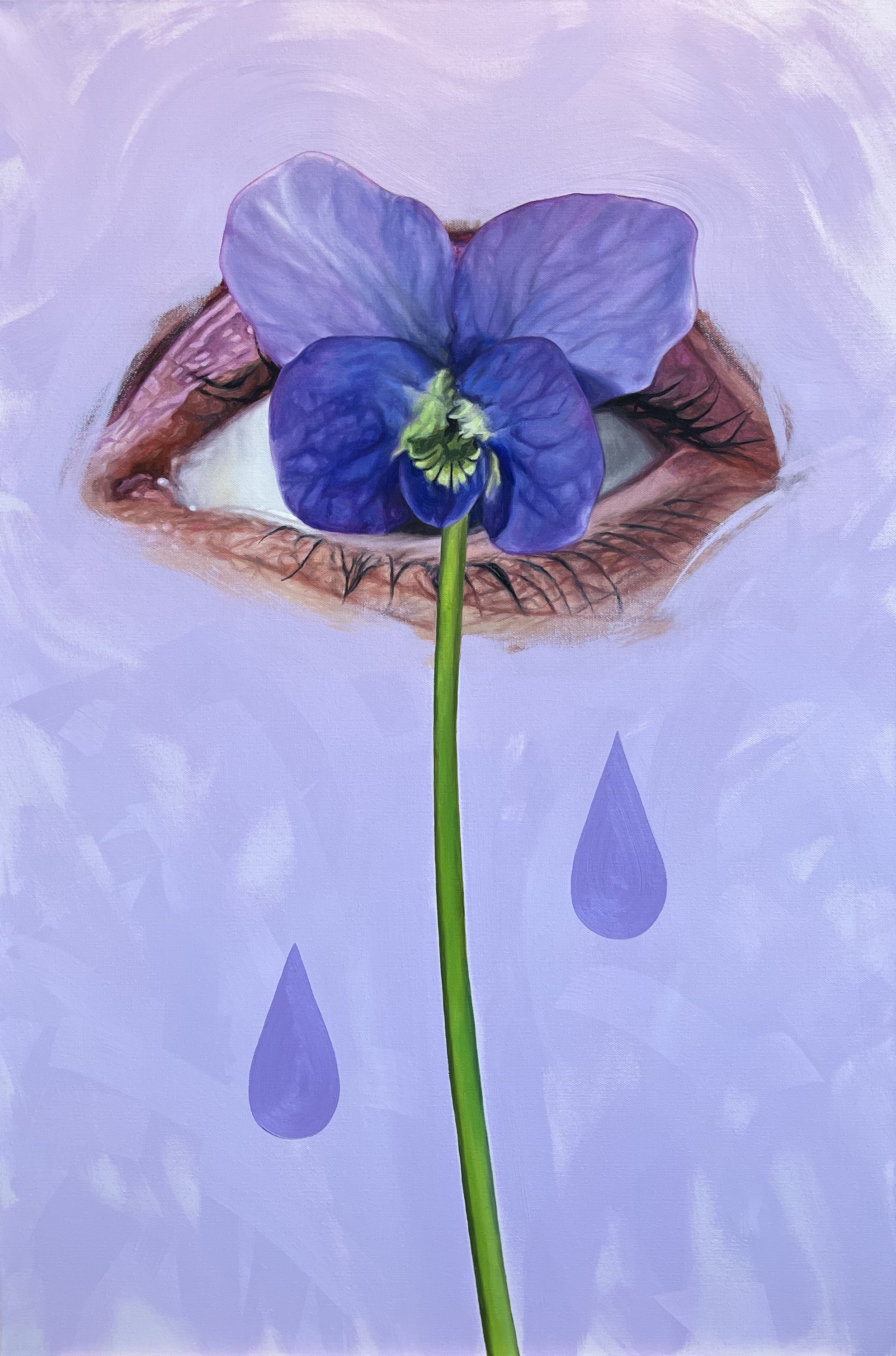 Violet Tears 2022 Oil on Canvas 36"x24"