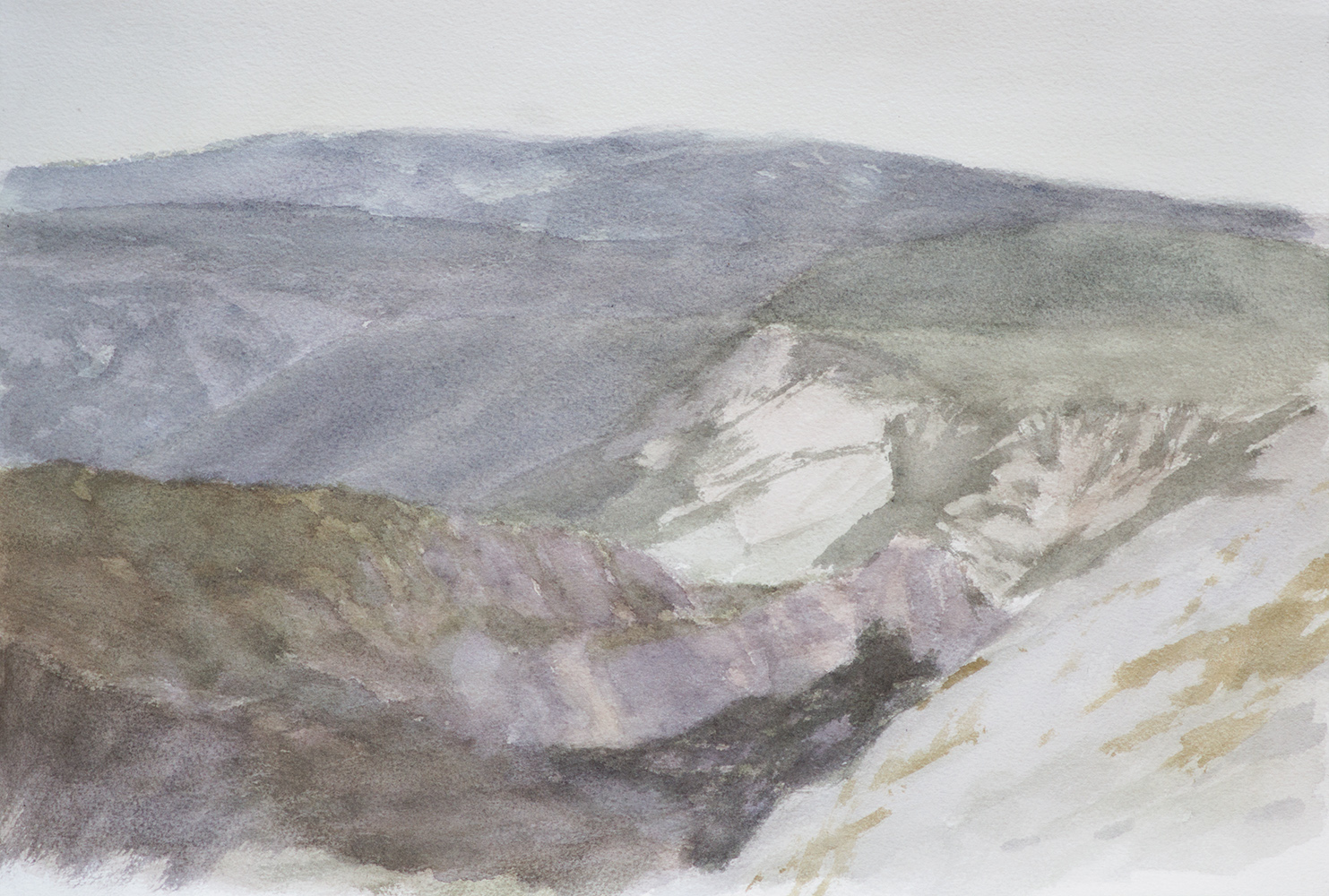 Les Causses, le soirwatercolour on paper21 x 36,5 cm, 2015