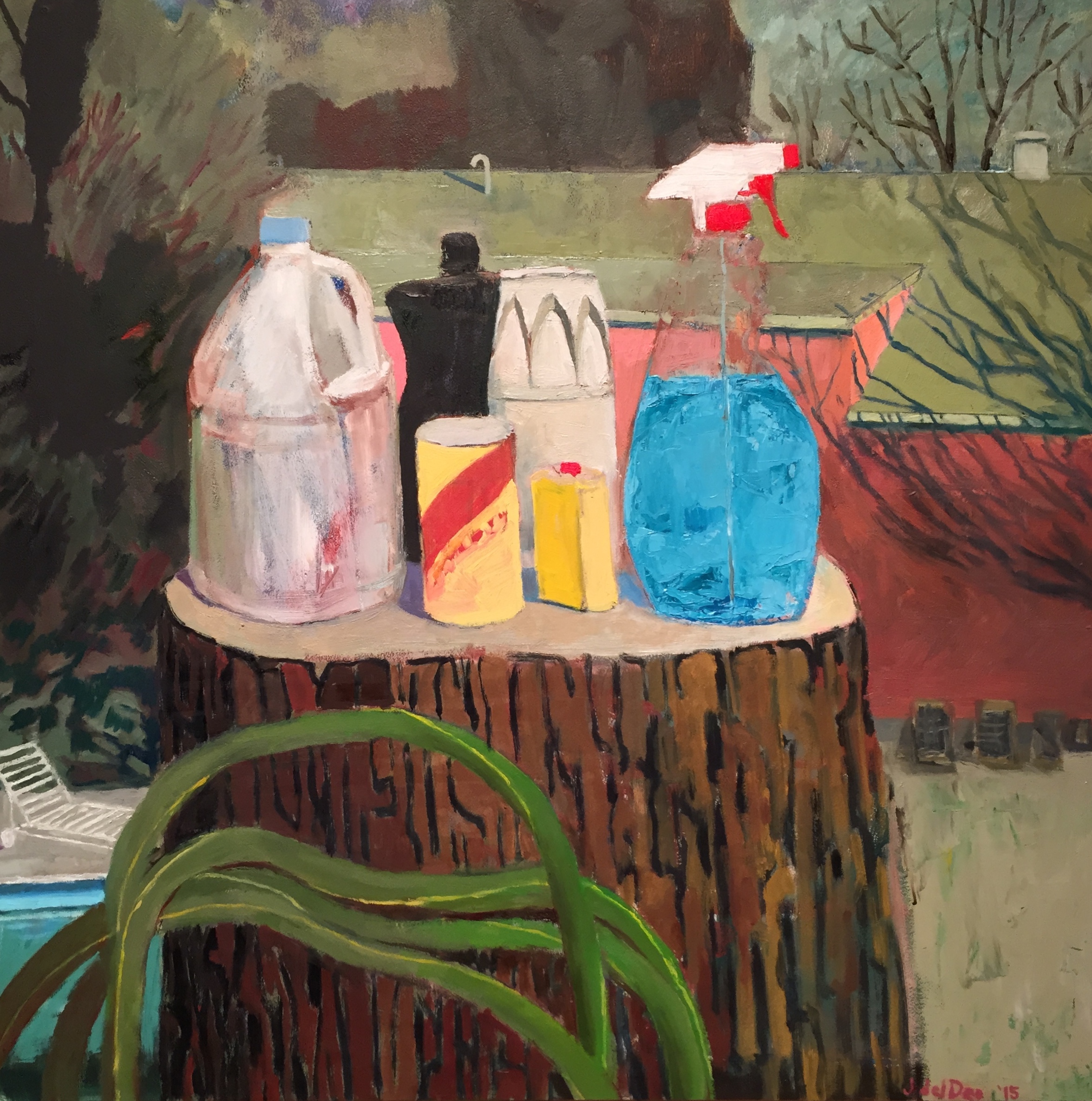 Jarid del Deo, The Helpful Neighbor, 2015, Oil on panel, 24 x 24 in. $1,600