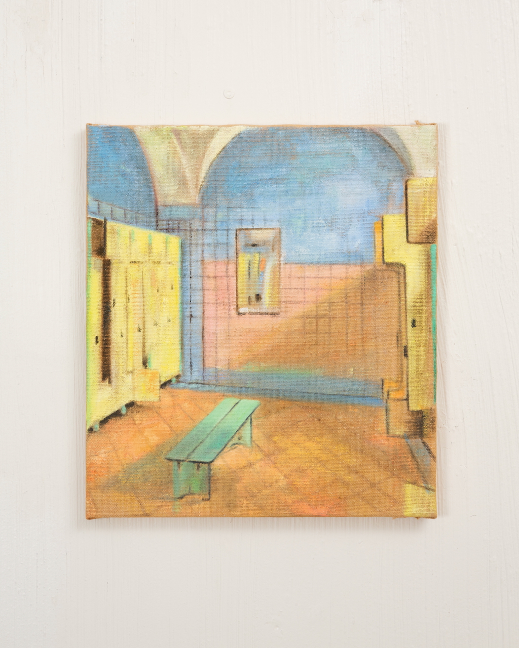 'Locker Room' / 2022 / oil on jute / 35 x 30