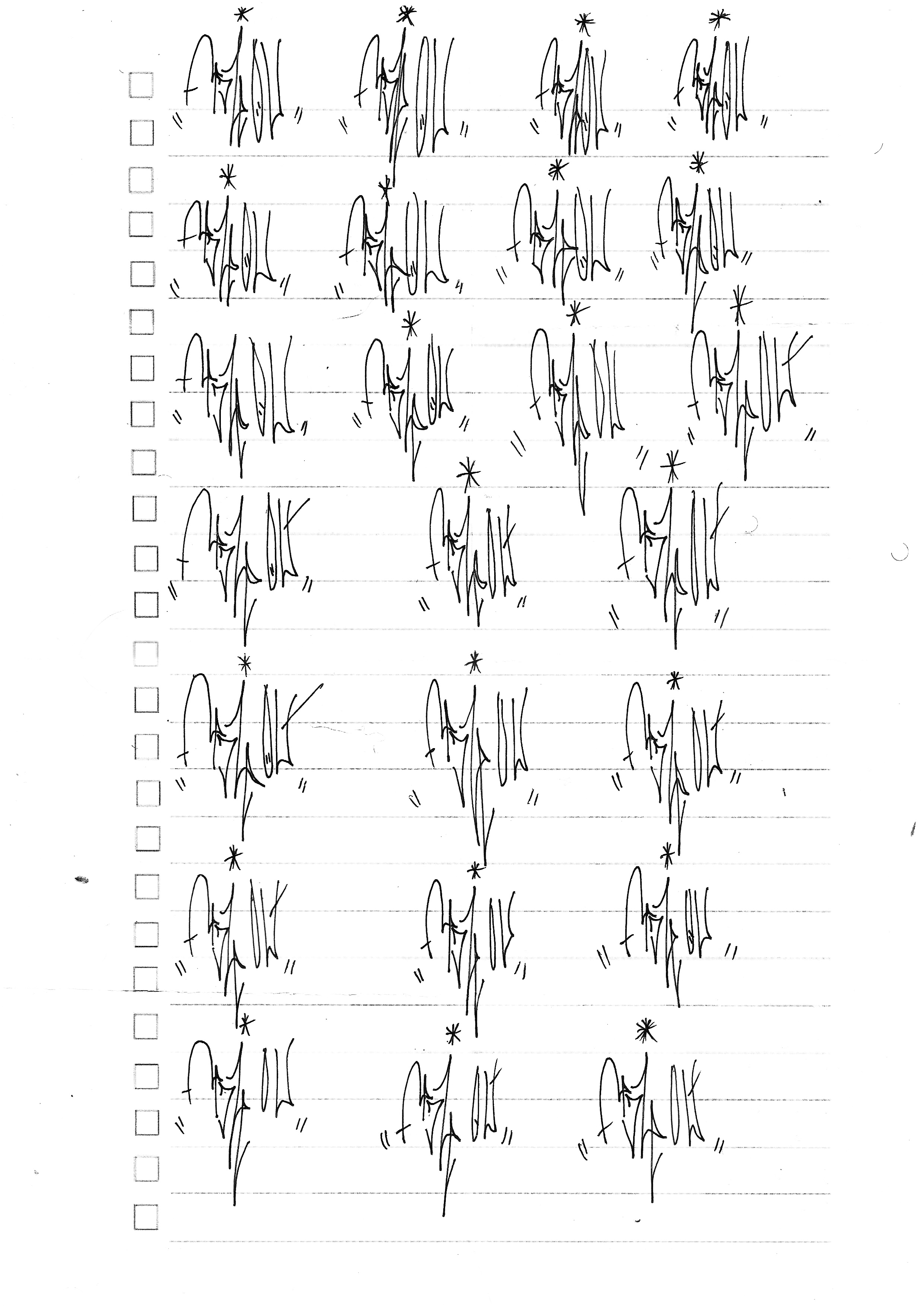 Handstyle Practice of Signature Tag