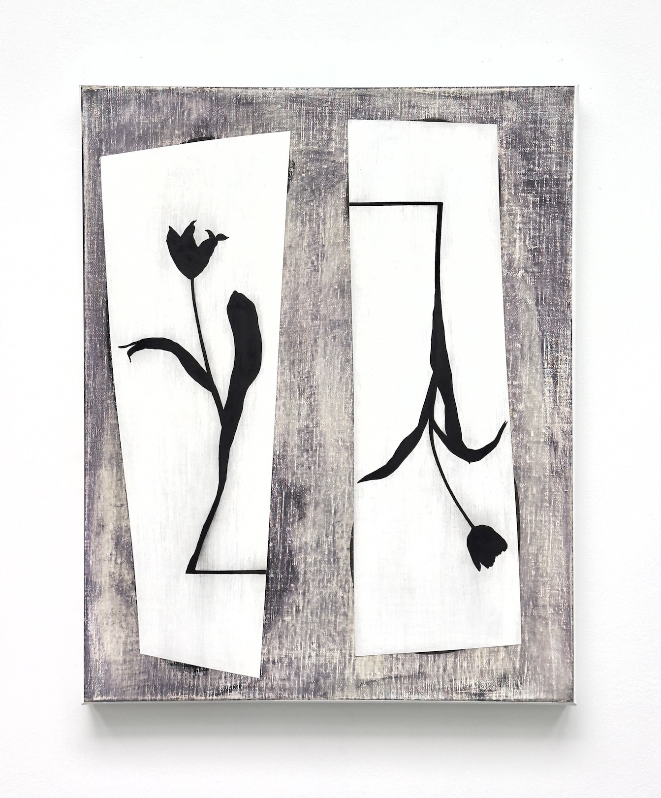 ‘What’s new, what’s behind?‘, 1991-2025, conté pencil and acrylic on canvas, 50 x 40 cm.