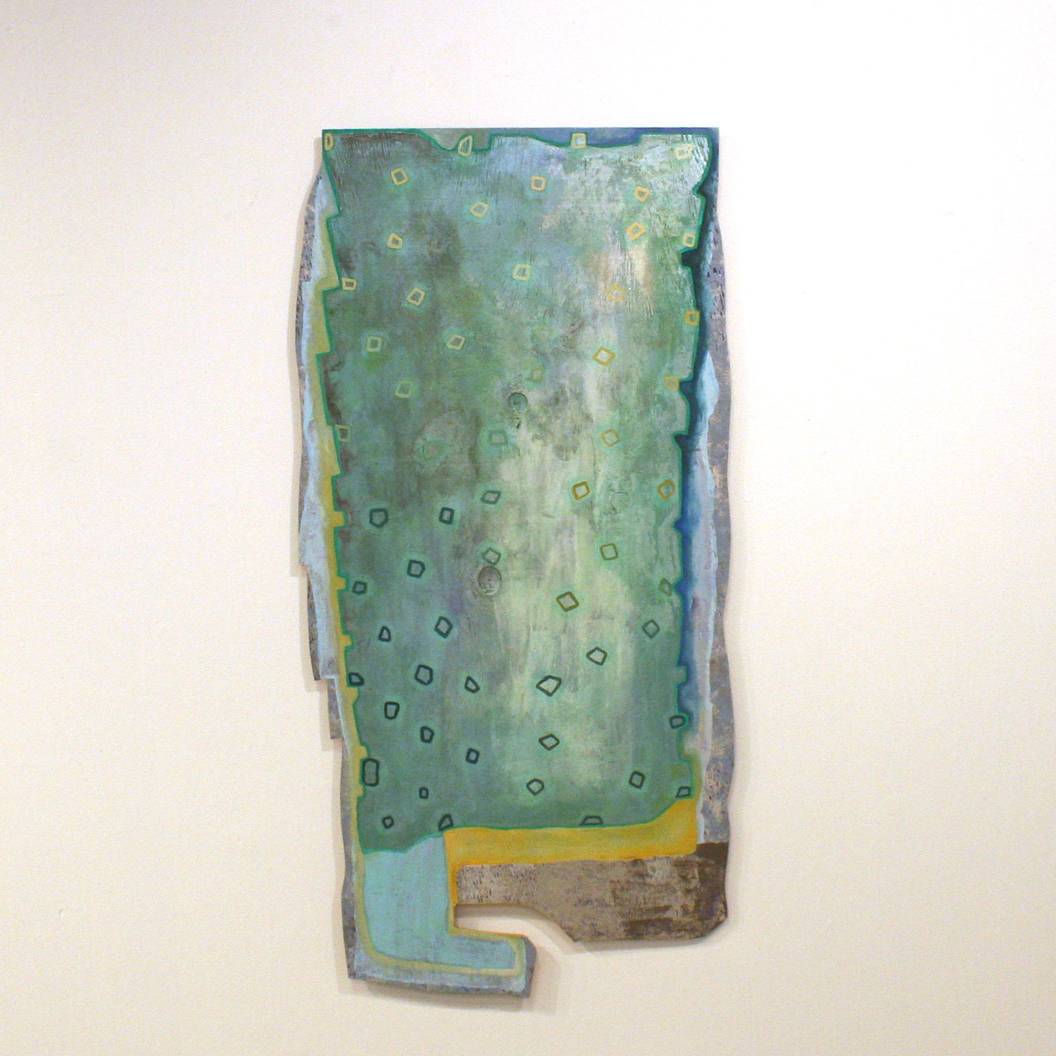 Moldy Graham, 3.5 x 4 feet, acrylic, hot-pressed foil and oil on wood panel