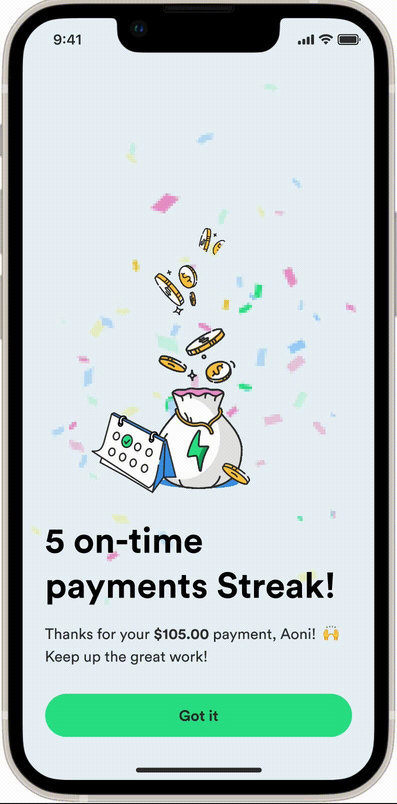 Payment streak