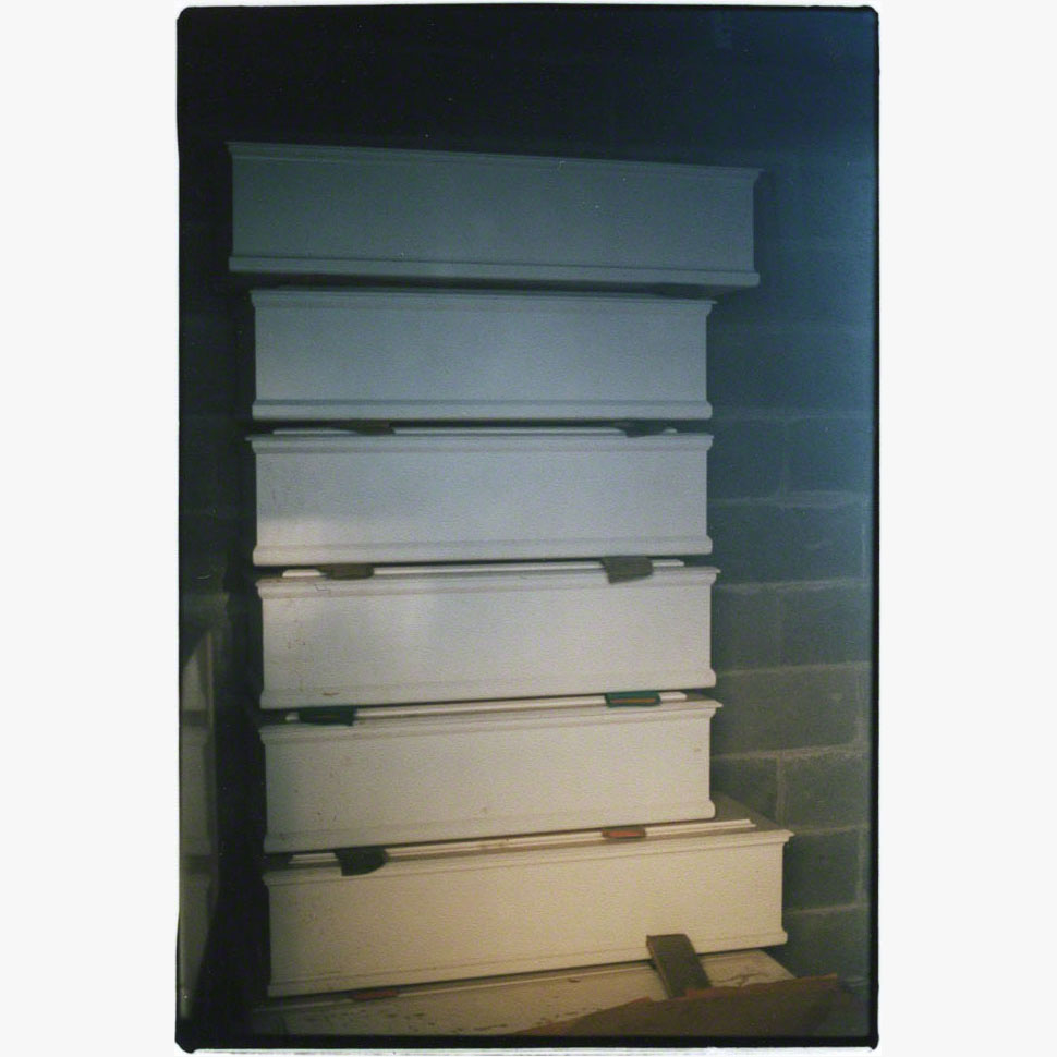 1/3Children's caskets, Raetihi Hospital, 2000 (000820_17a)