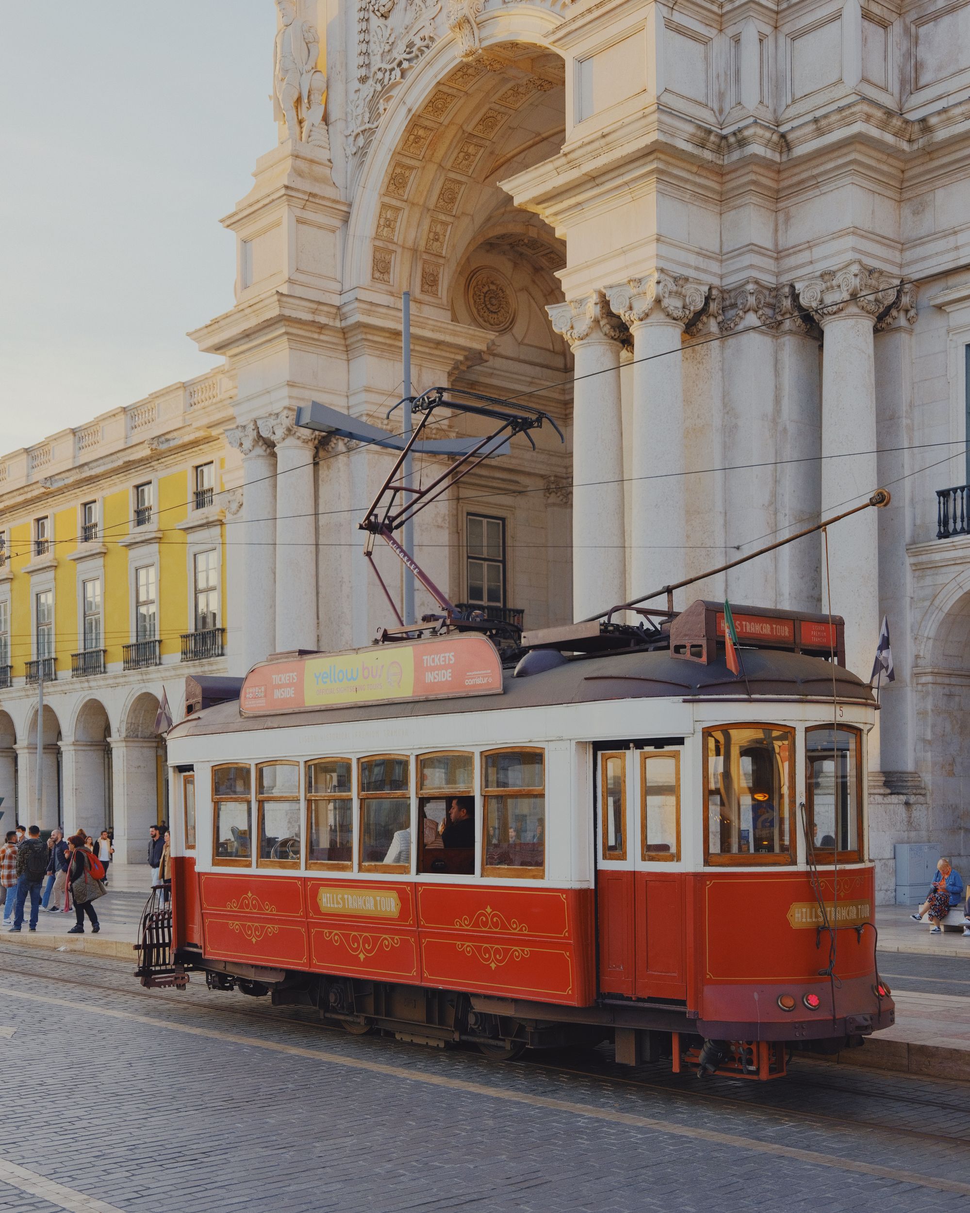 Tram at Praça do Comércio, Lisbon