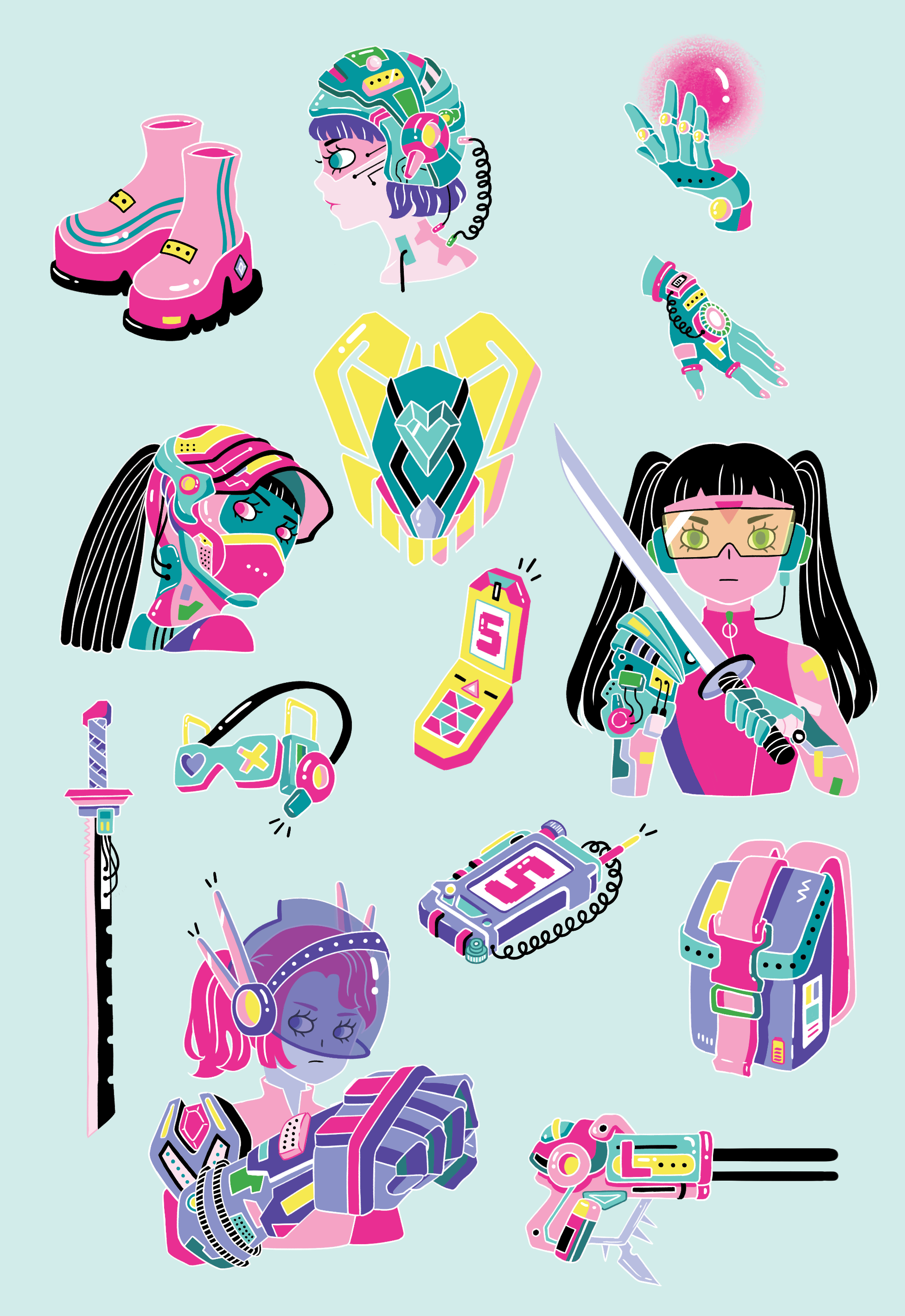 Illustrations for Sticker Sheet