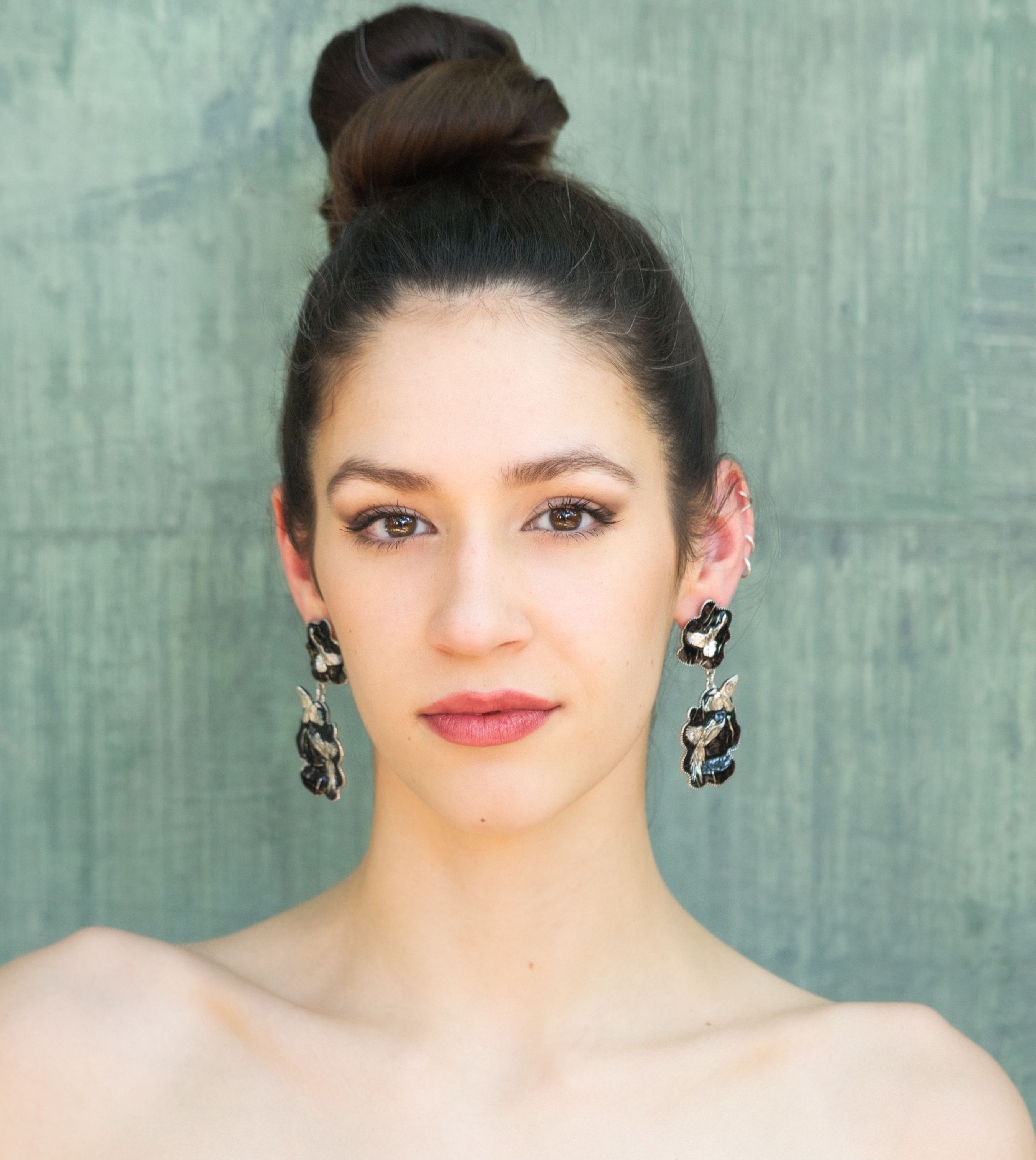 Arise Earrings Silver and Black View 5 by Angela Mia